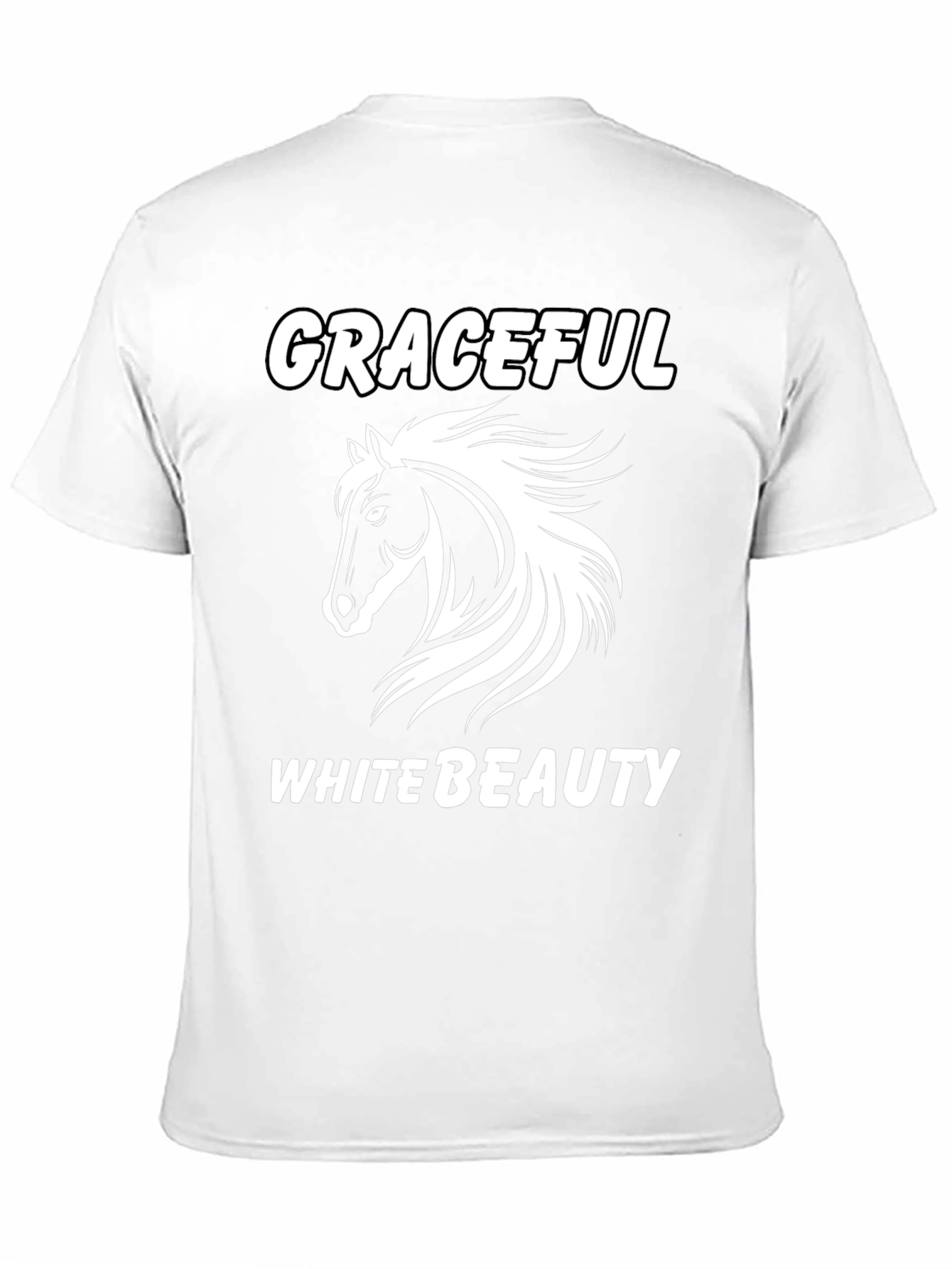 Graceful White Beauty Horse Graphic T-Shirt