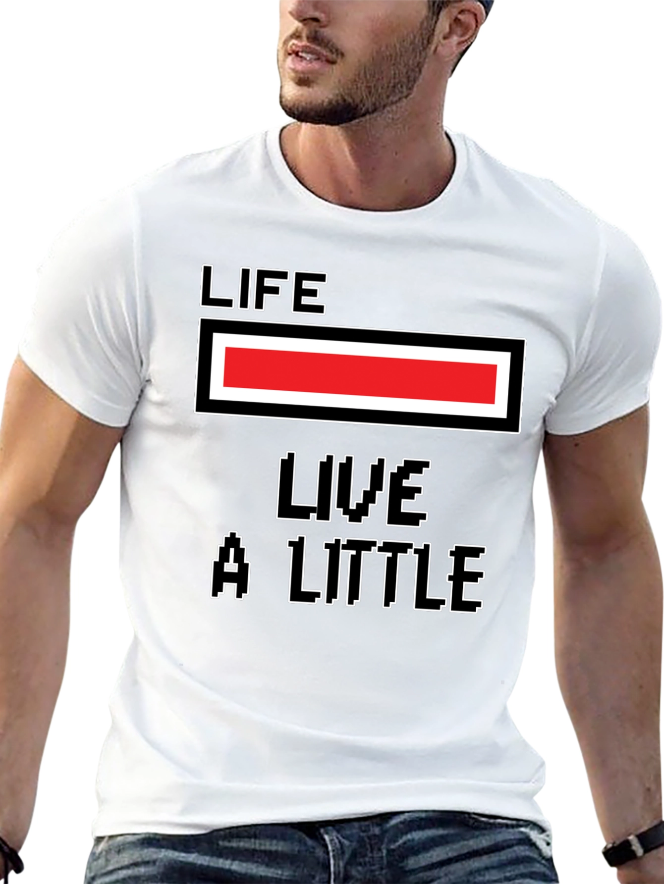 Life Meter T-Shirt: Live A Little Graphic Tee