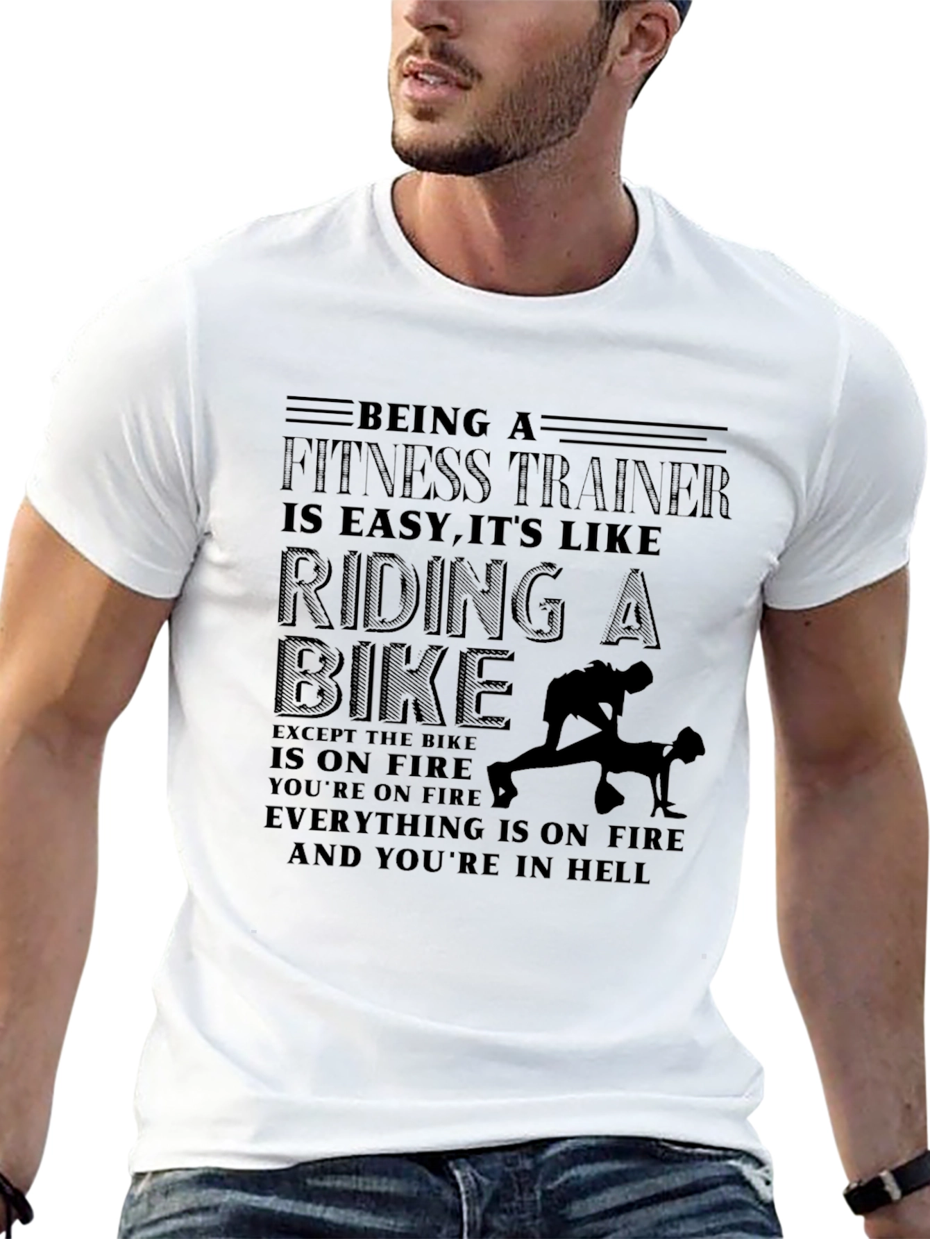 Fitness Trainer Hell Bike Graphic Tee