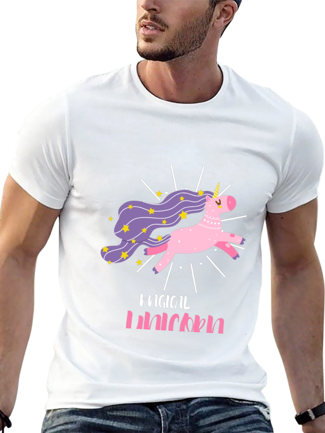 Magical Unicorn Black T-Shirt