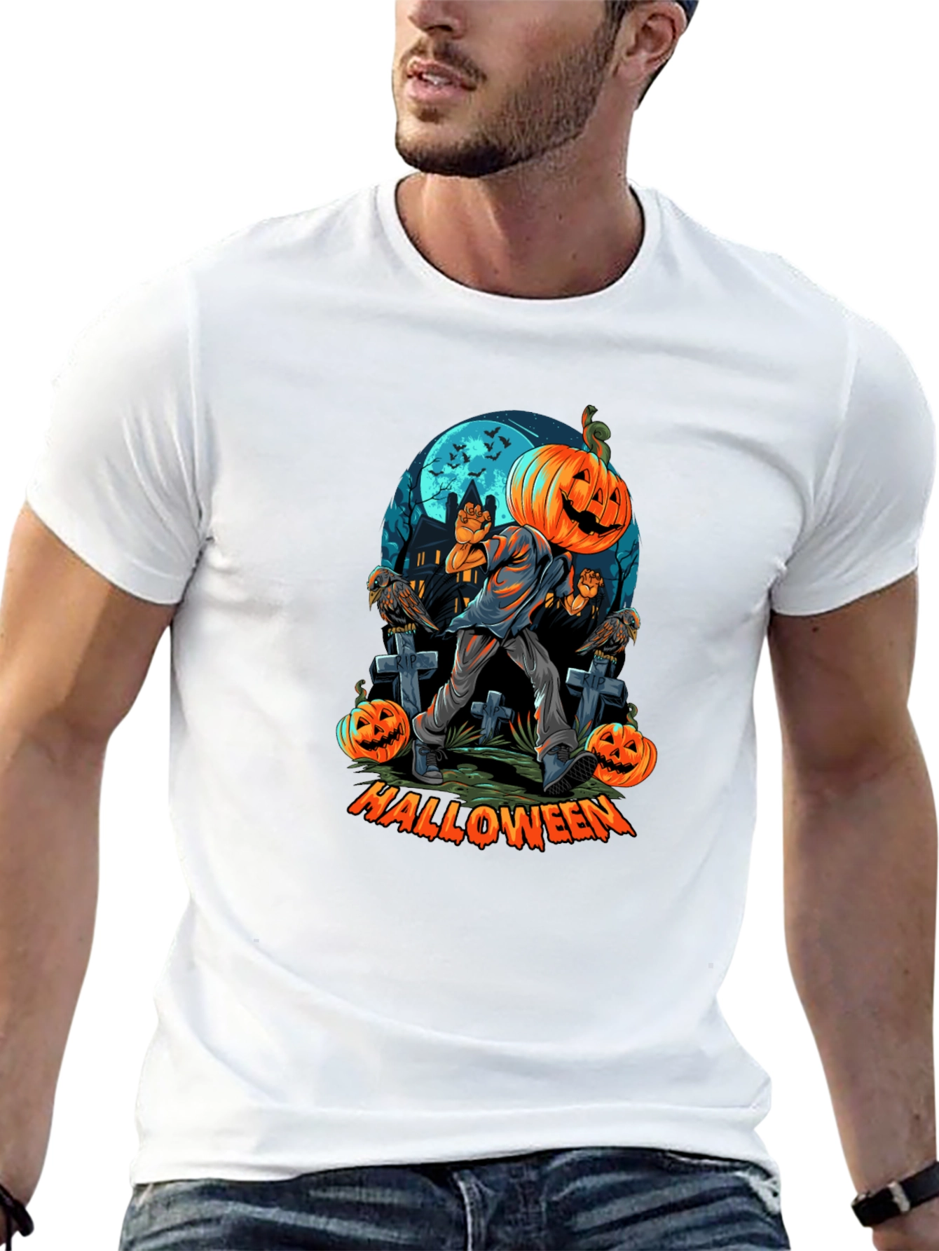 Halloween Pumpkin Head T-Shirt