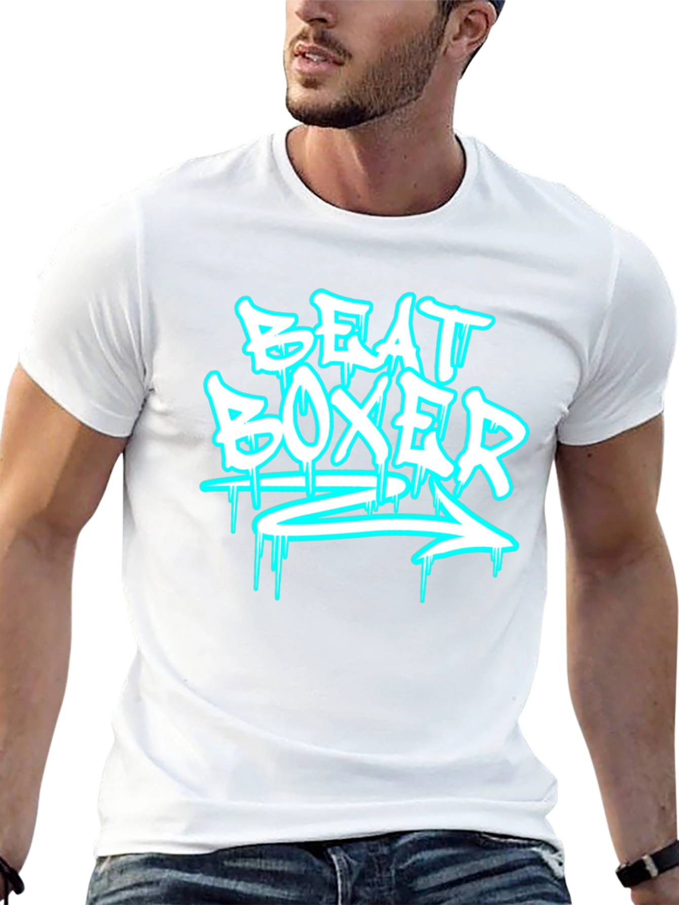 Beat Boxer Graphic Print Black T-Shirt
