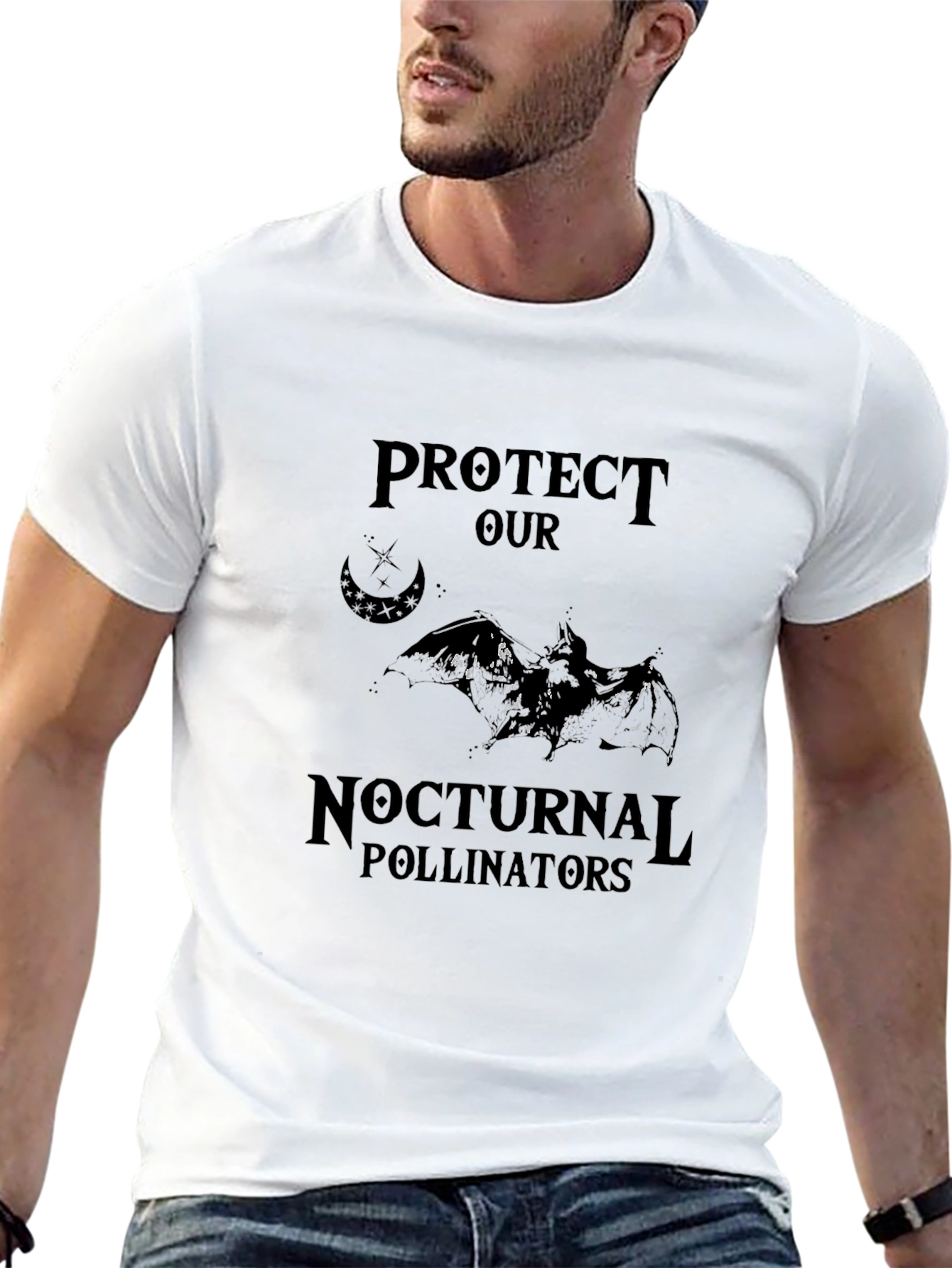 Protect Nocturnal Pollinators Black T-Shirt