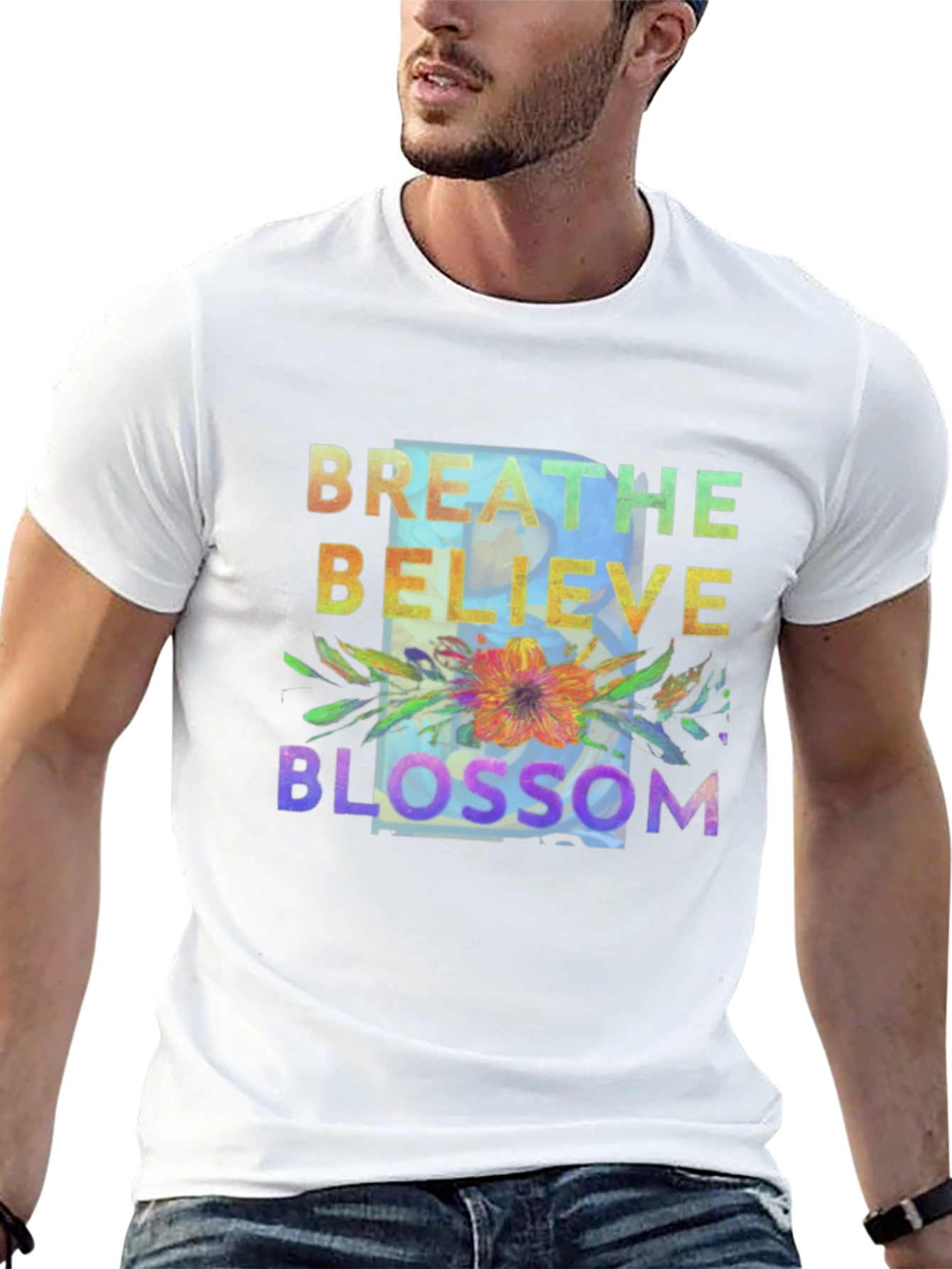Breathe Believe Blossom Graphic Tee