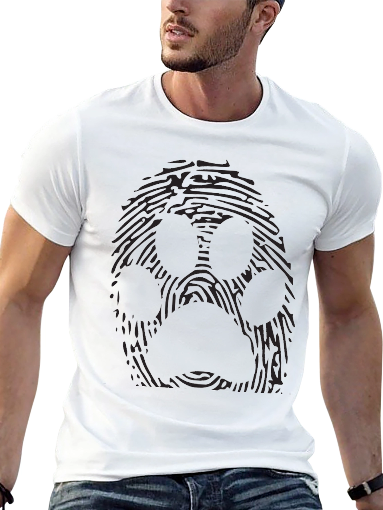 Black Fingerprint Paw Print Graphic Tee