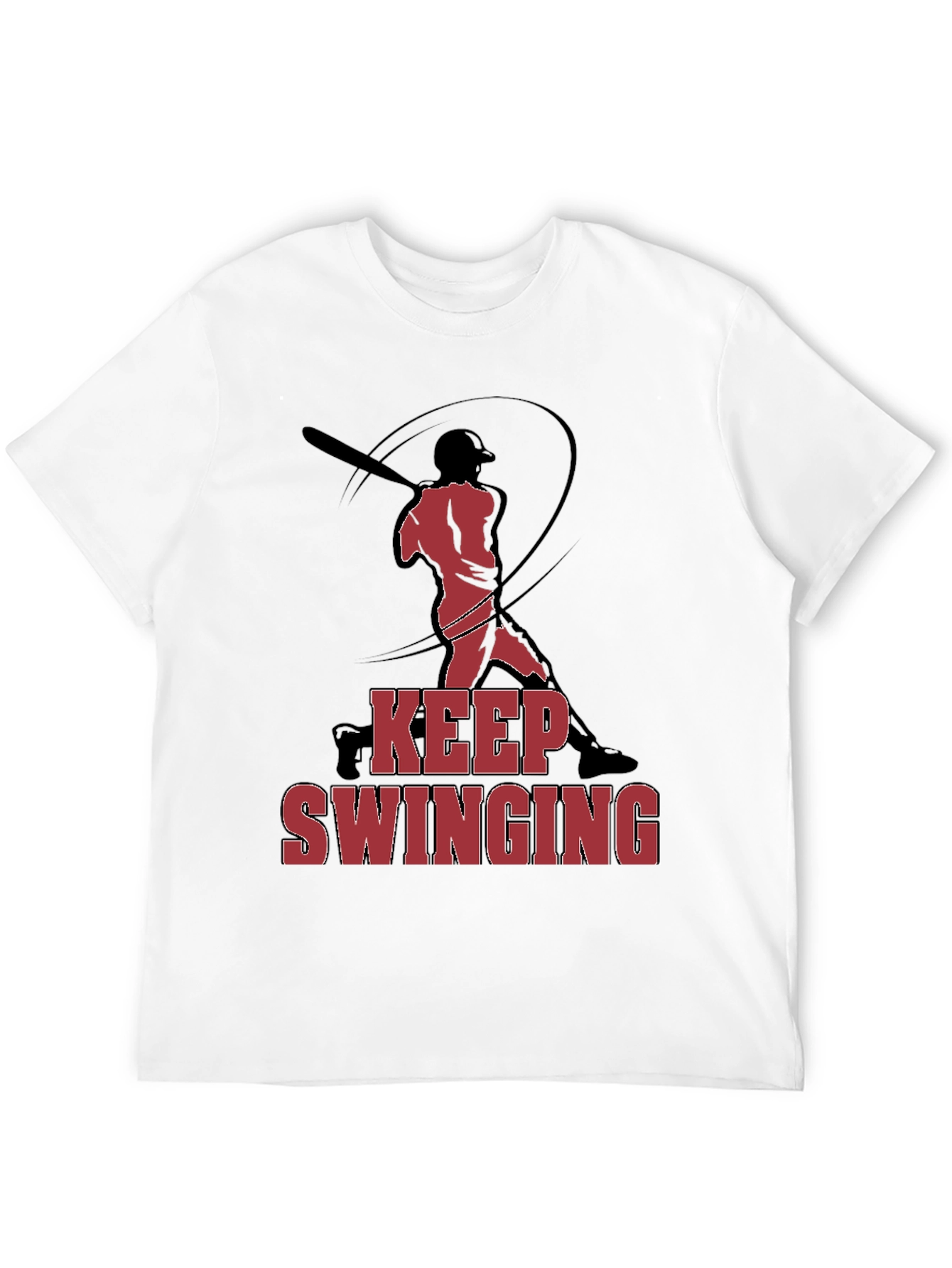 Keep Swinging Graphic Tee - Baseball Fan T-Shirt