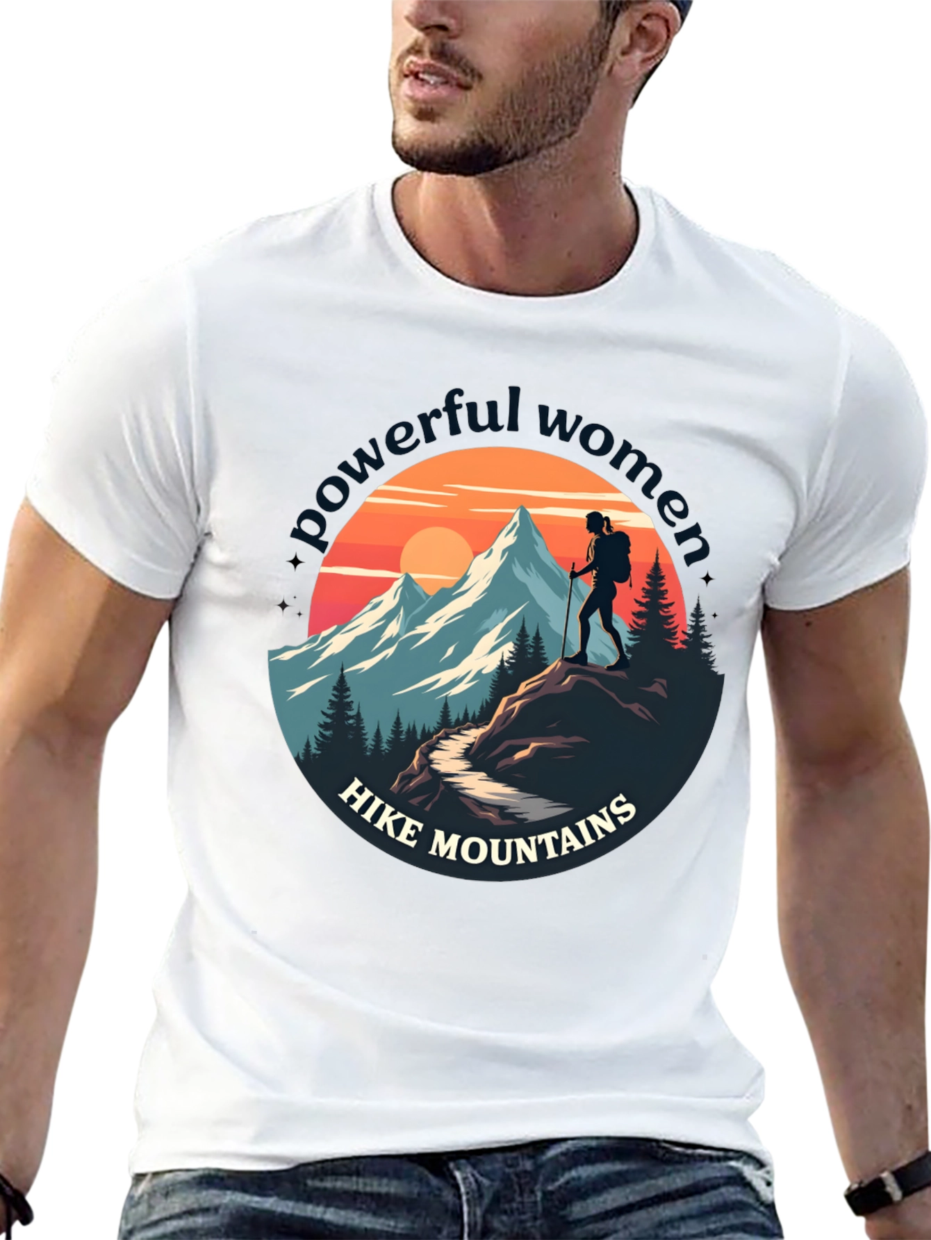 Powerful Women Hike Mountains Graphic Tee