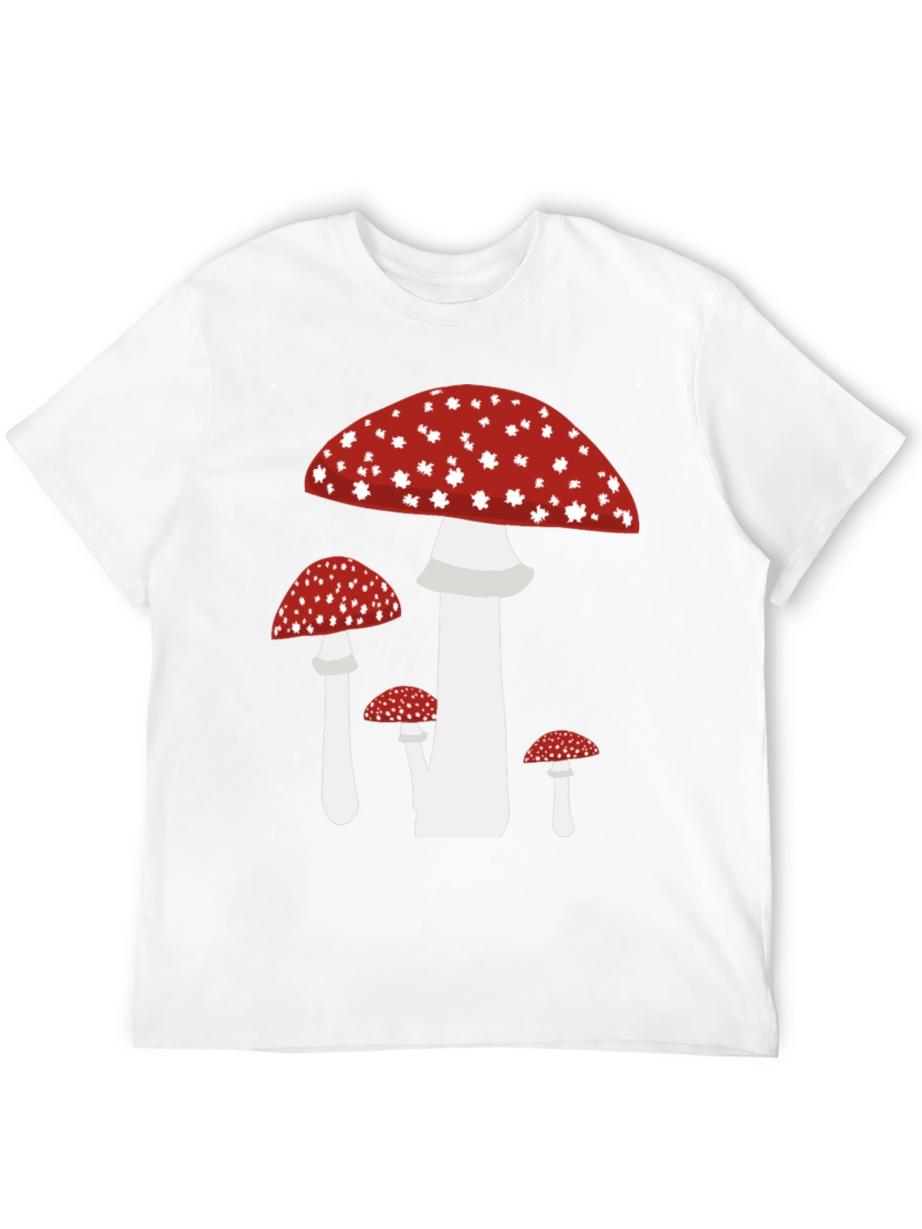 Mushroom Print Black T-Shirt