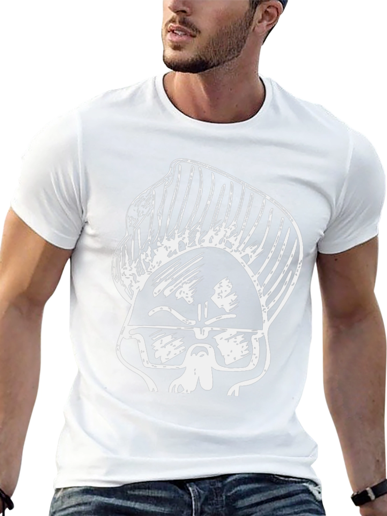 Cool Cartoon Skull Graphic Black T-Shirt