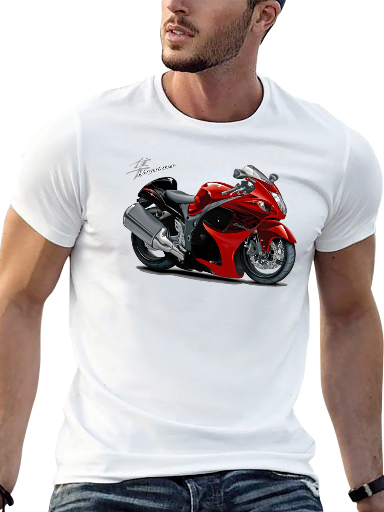 Hayabusa Motorcycle Graphic T-Shirt - Black