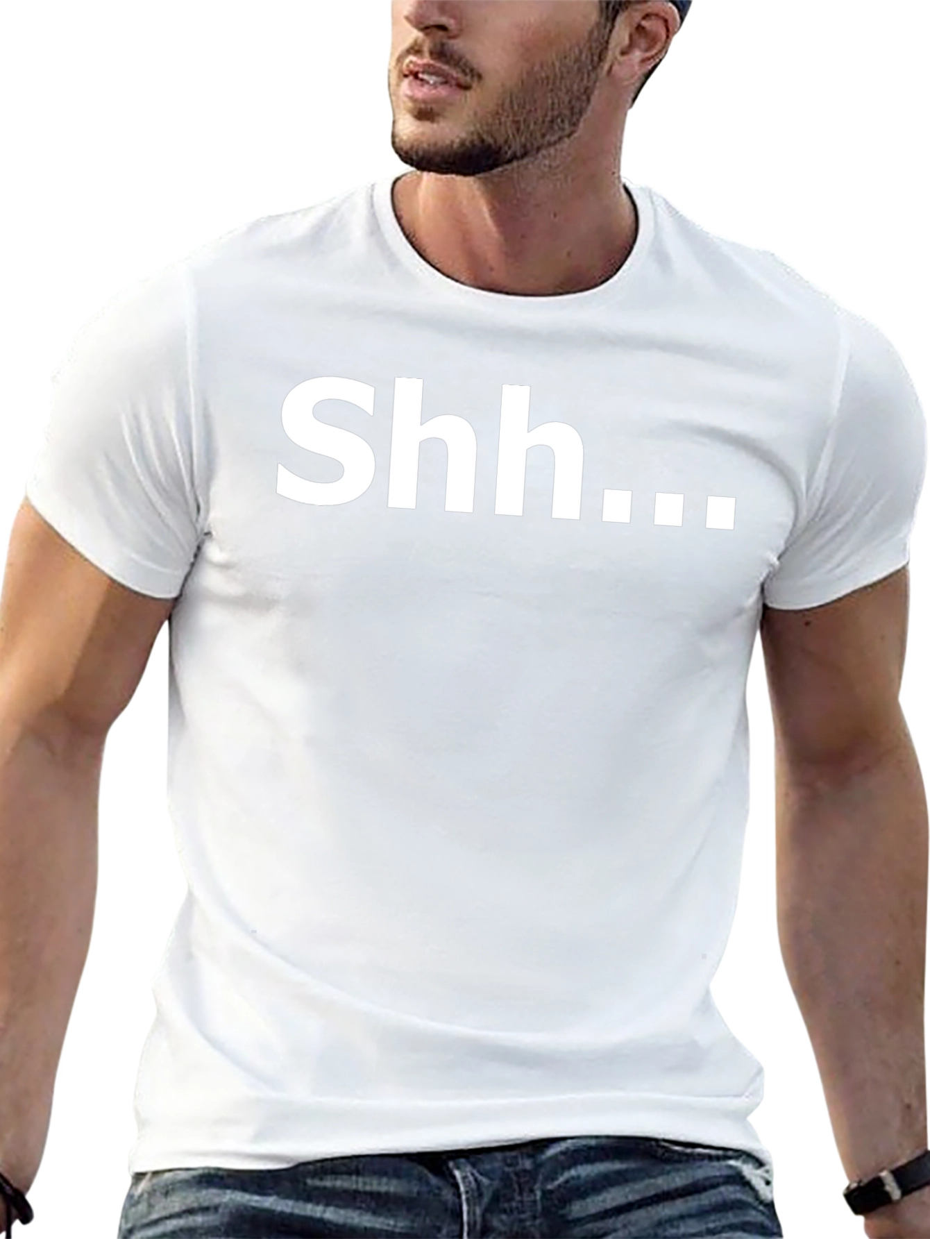 Shh... Graphic Tee - Black Cotton T-Shirt