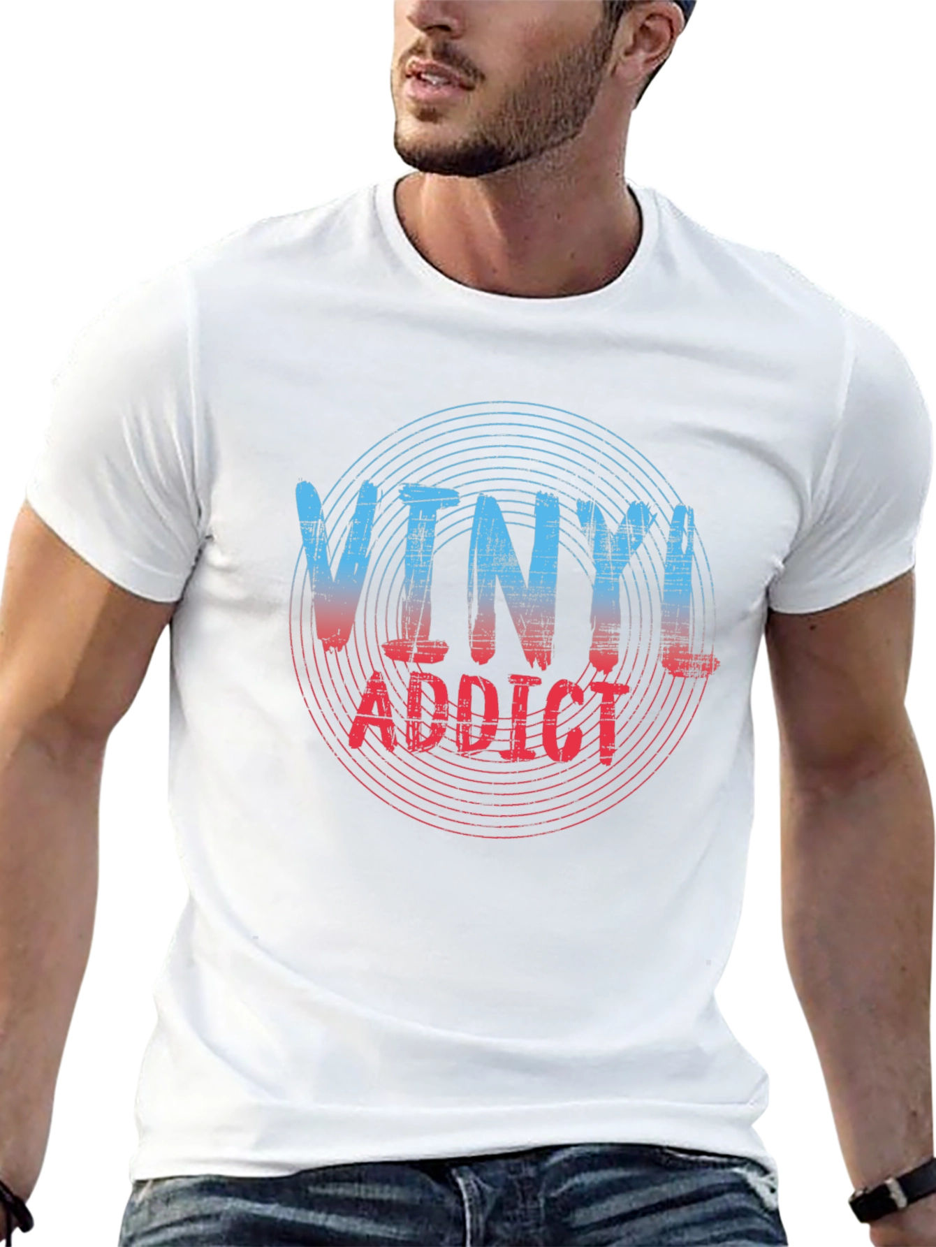 Vinyl Addict Graphic Tee - Music Lover Shirt