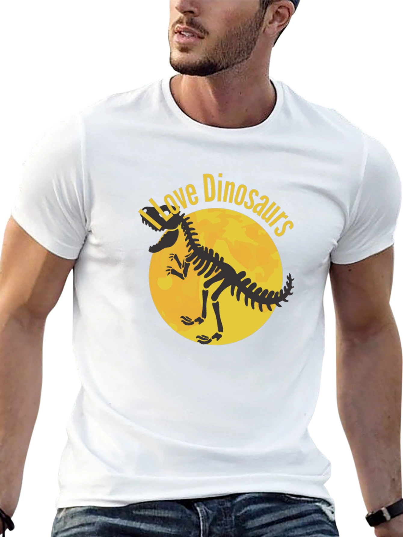 I Love Dinosaurs Graphic T-Shirt - Black