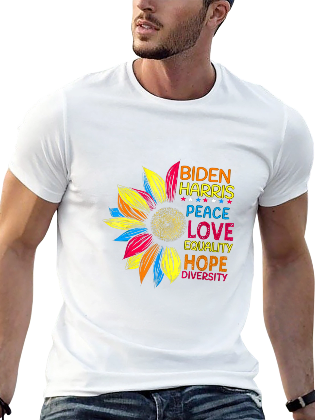 Biden Harris Sunflower Graphic T-Shirt