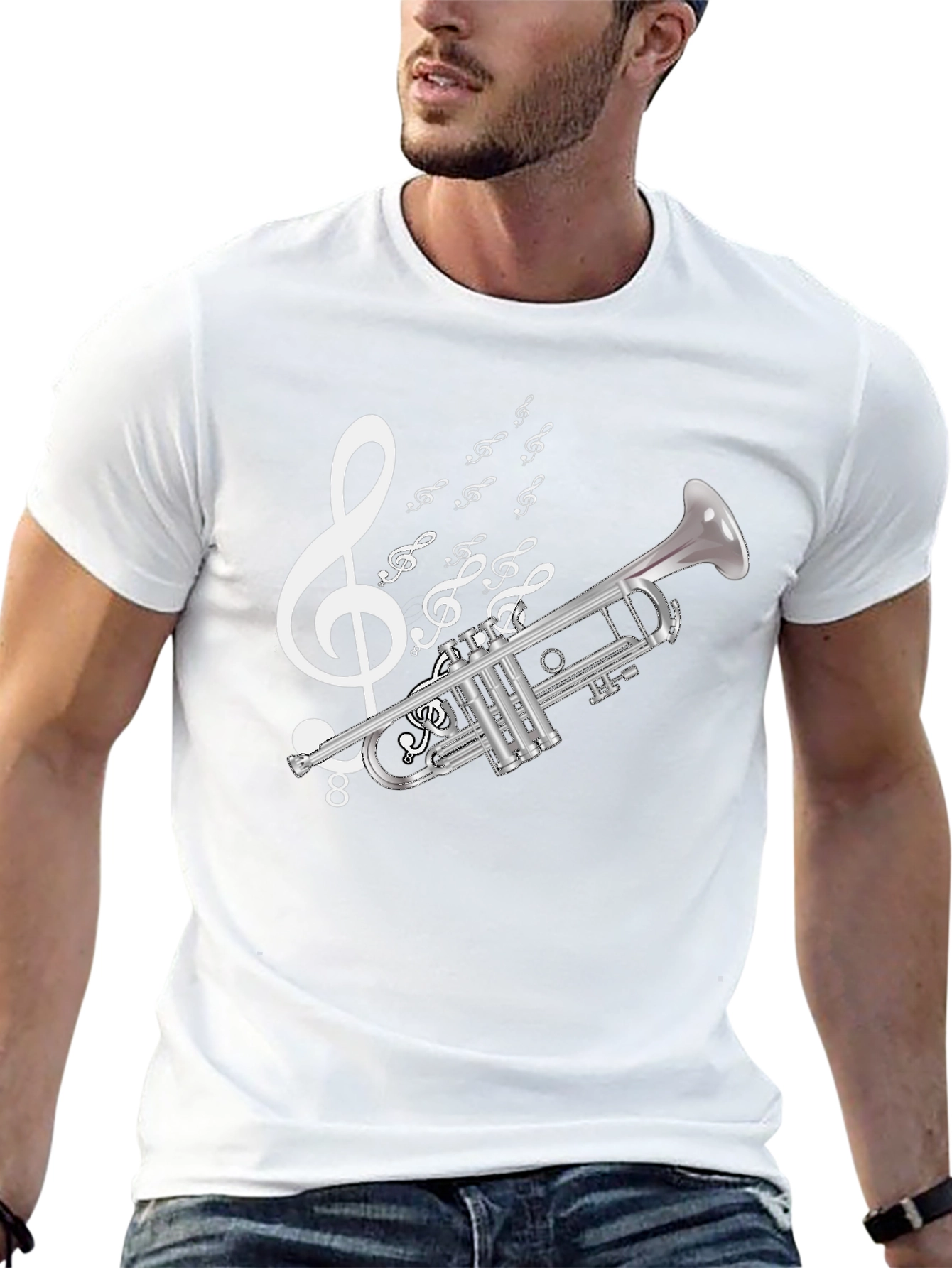 Music Trumpet T-Shirt - Black Cotton Tee
