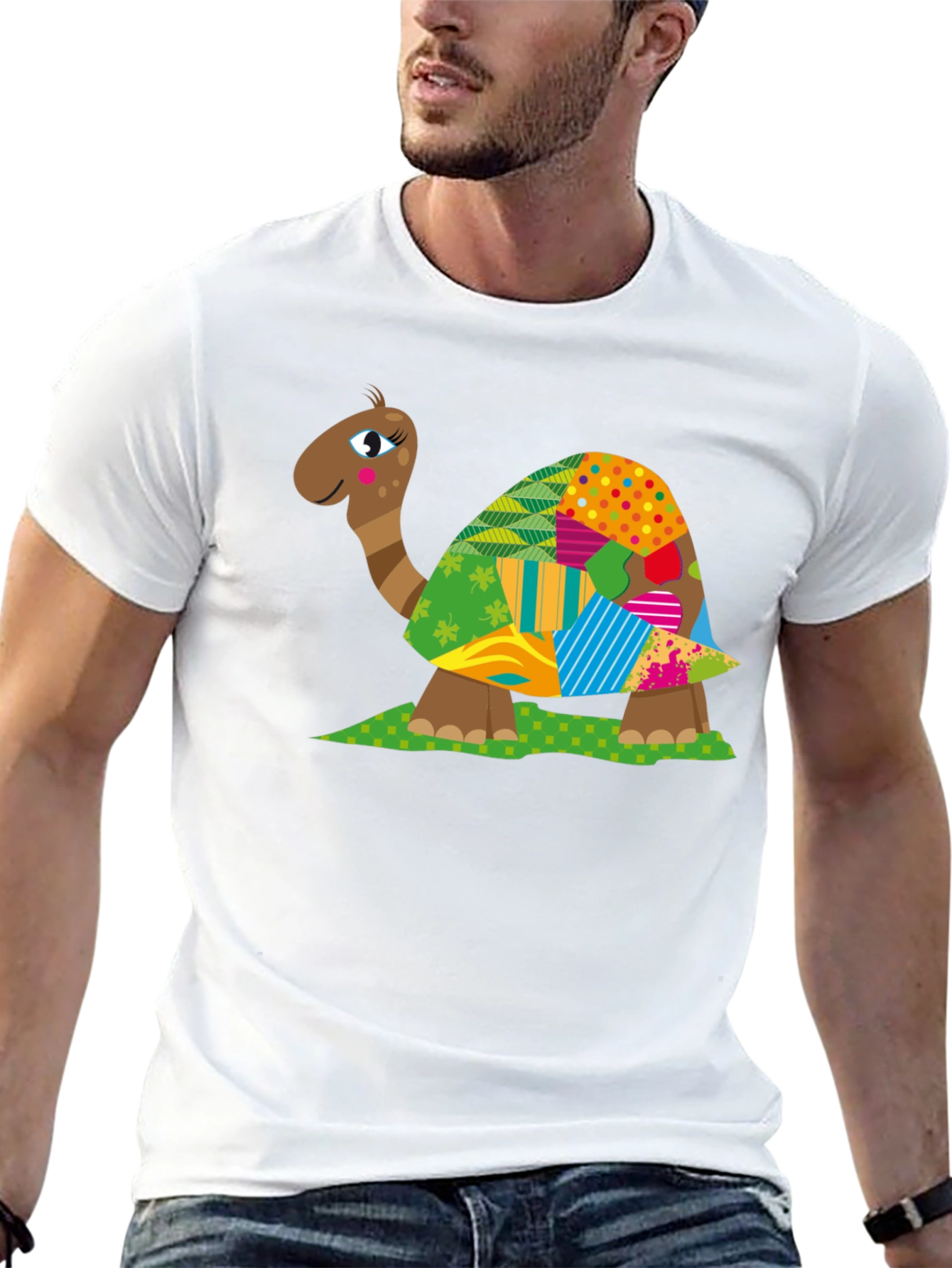 Turtle Patchwork T-Shirt - Unique Design
