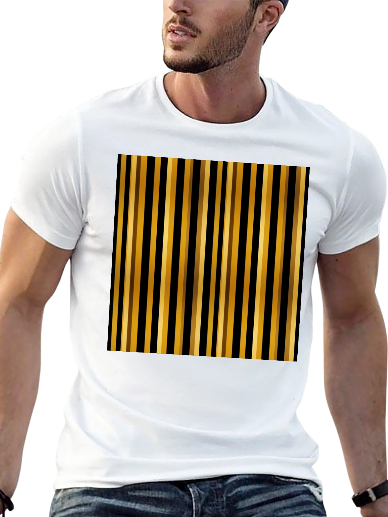 Stylish Striped Graphic Tee - Modern Casual Wear