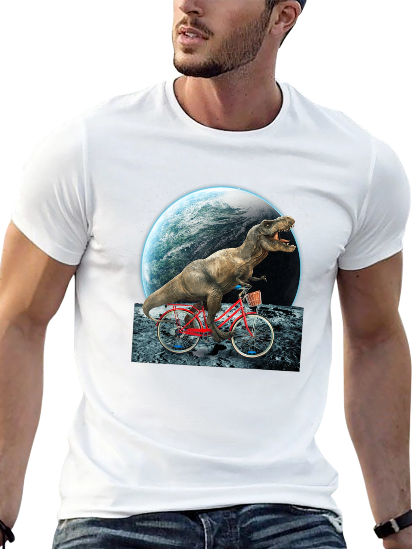 Dino Biker T-Shirt - Ride Through Space!