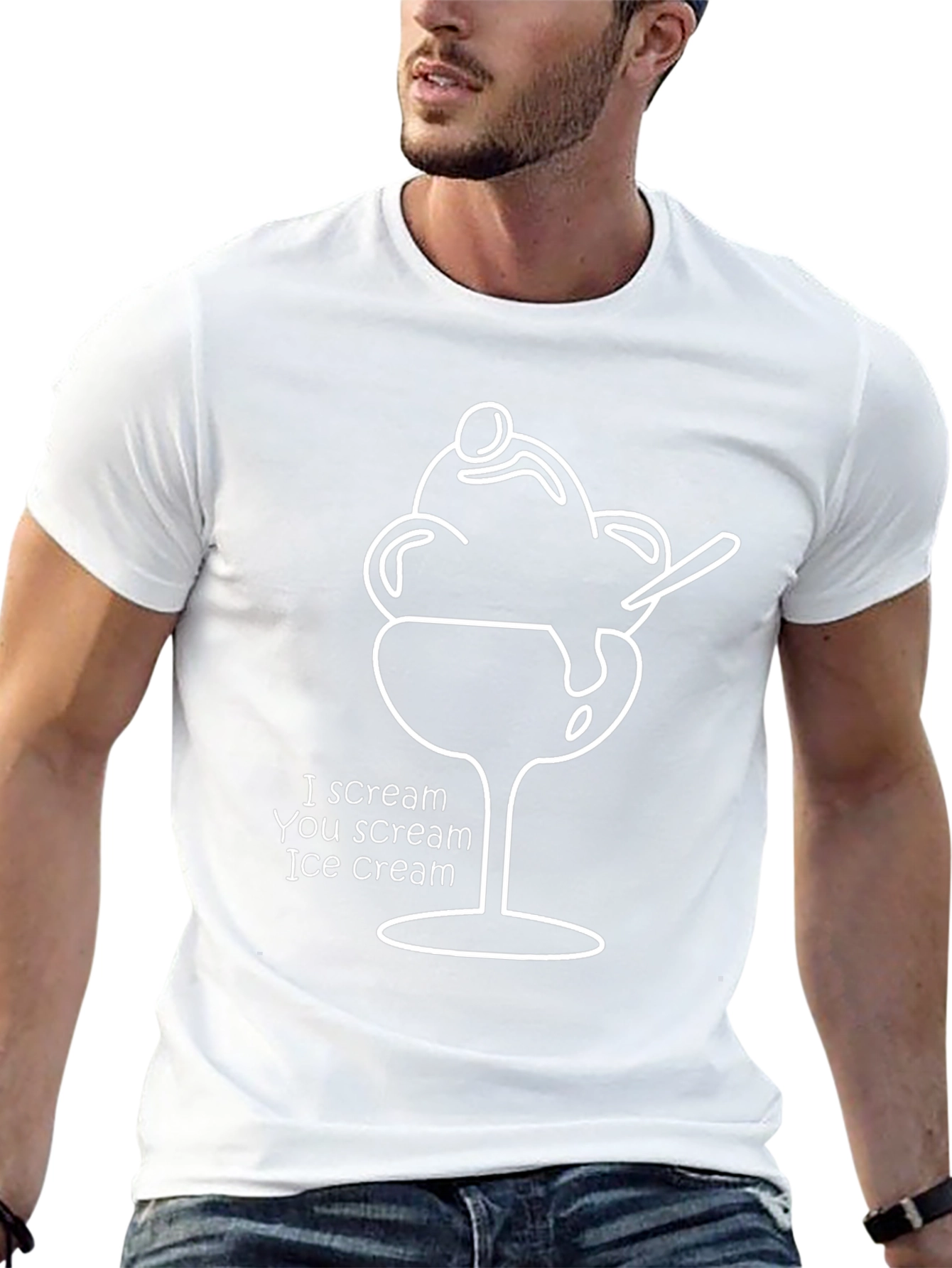 I Scream Ice Cream Graphic Tee - Black