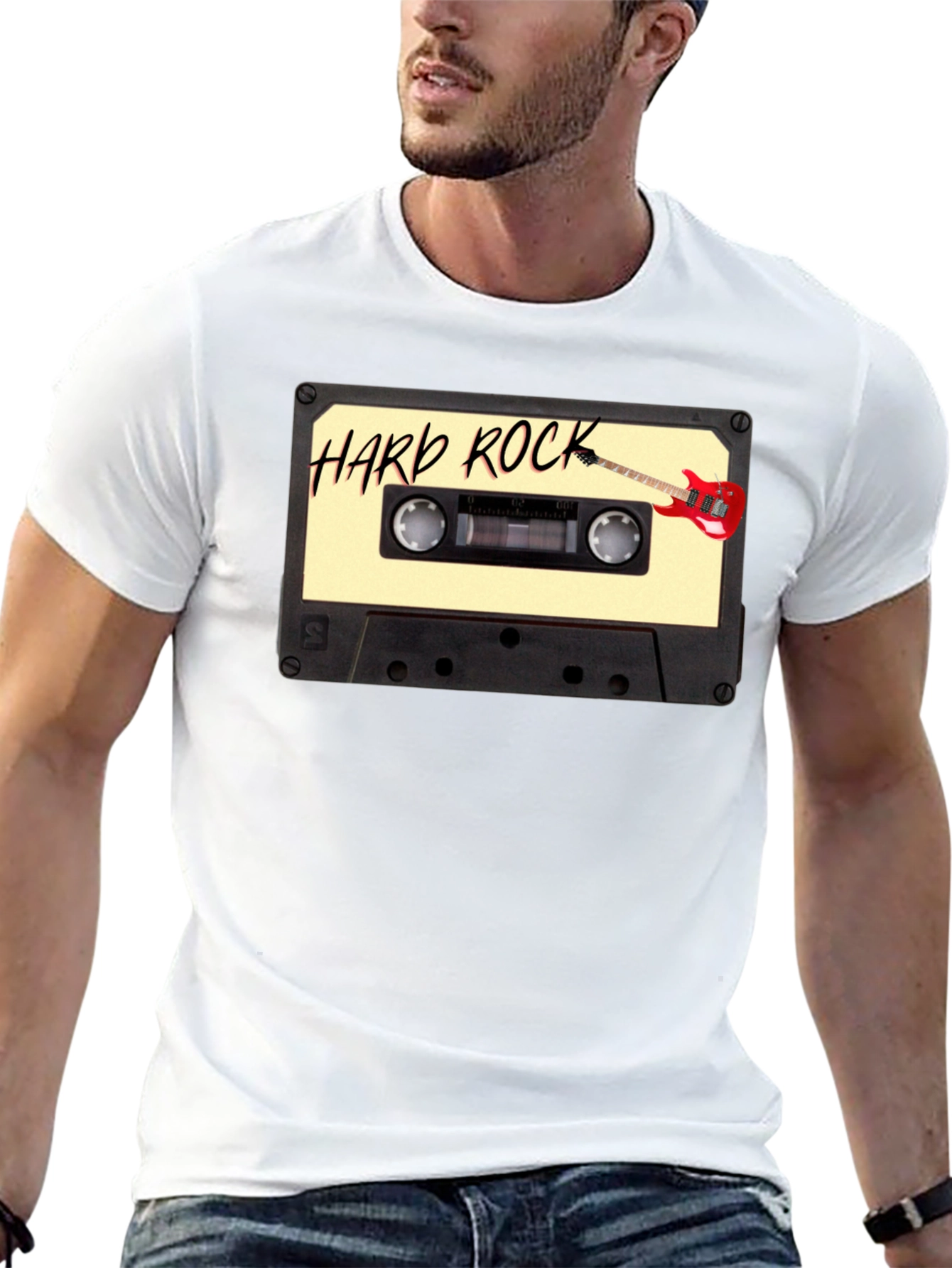 Hard Rock Music Cassette Graphic Tee