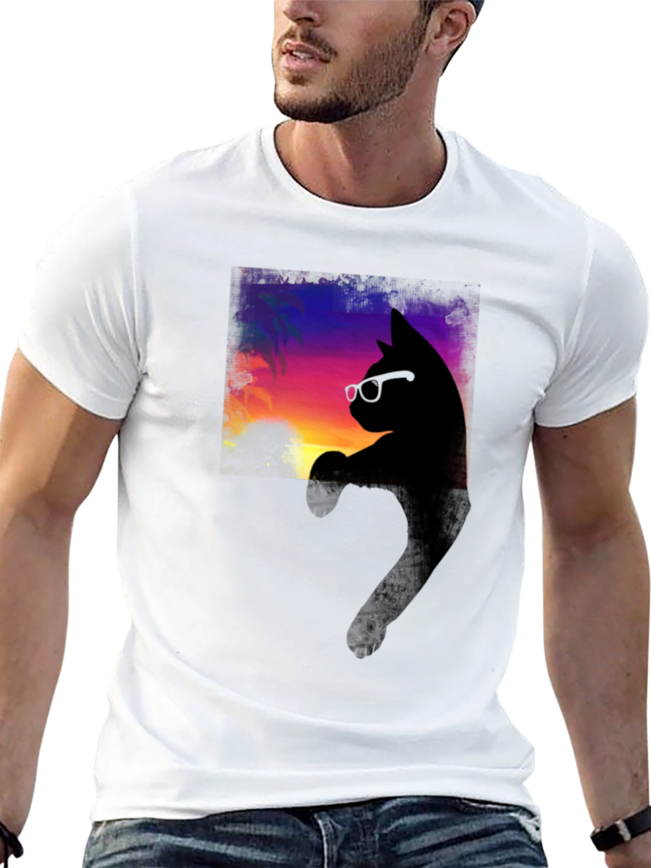 Cool Cat Sunset T-Shirt - Stylish Comfort