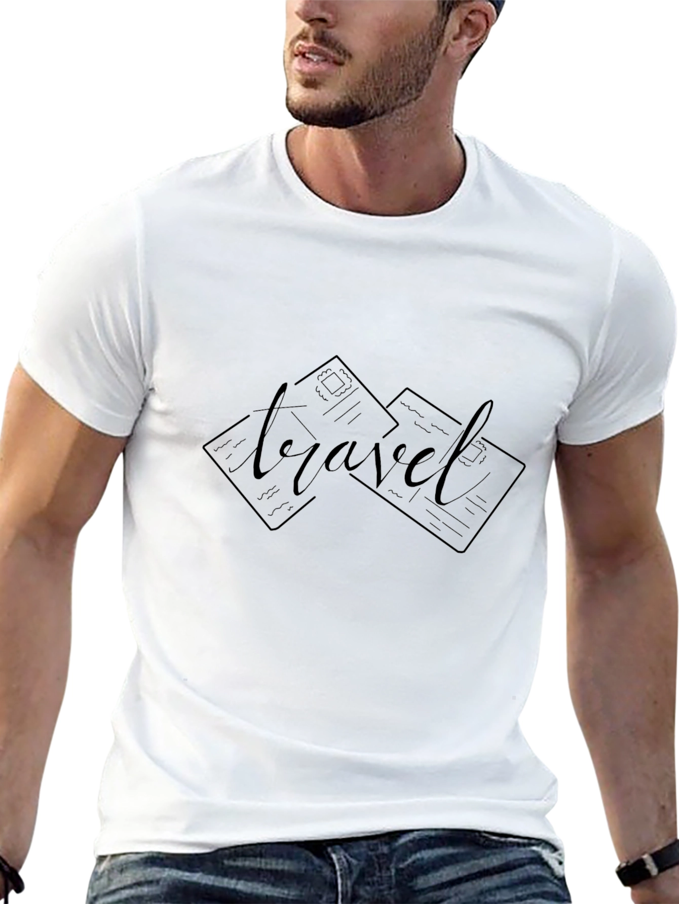 Travel Graphic Tee - Soft Cotton Black T-Shirt
