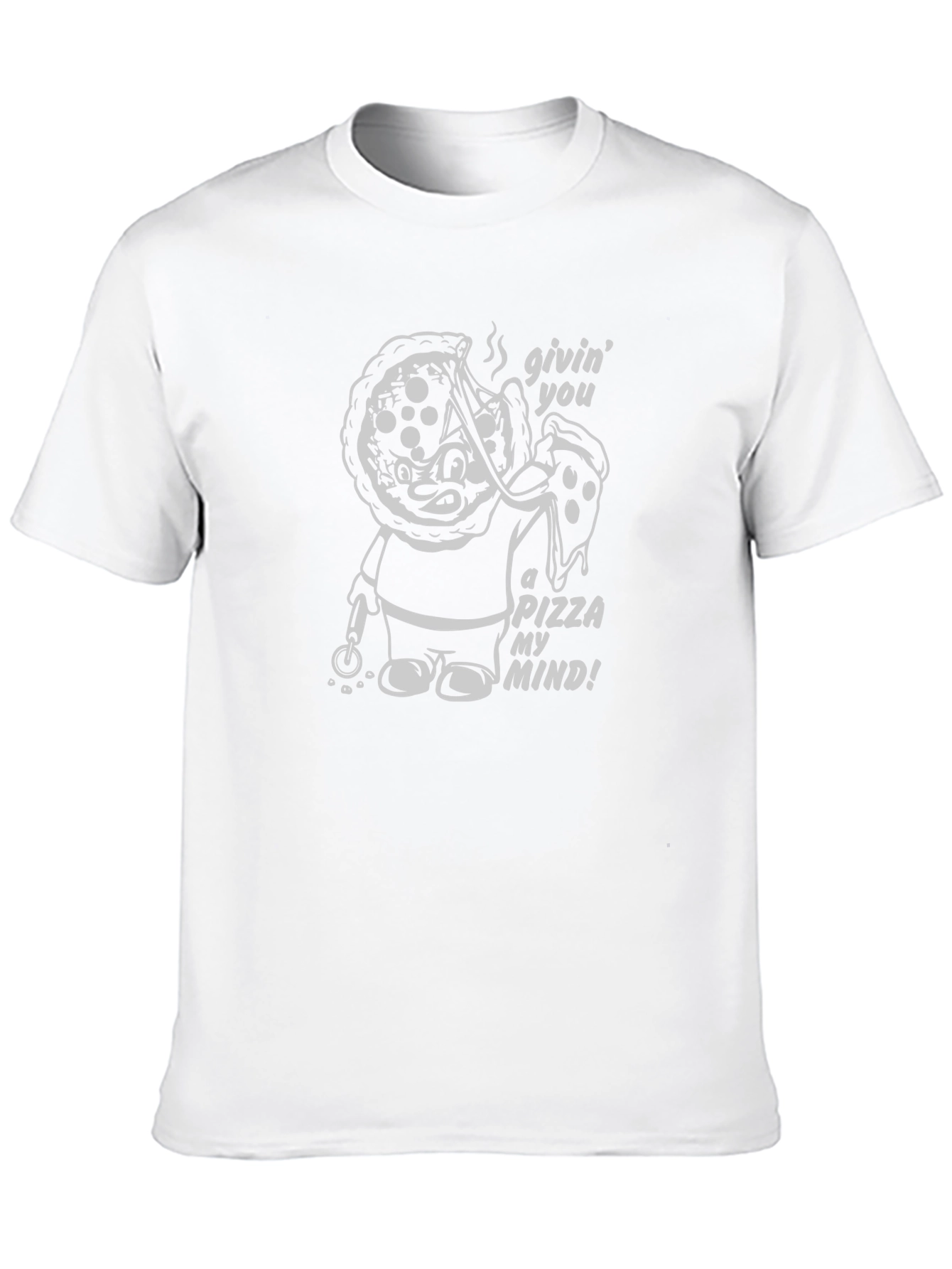 Pizza My Mind Graphic Tee - Black Cotton T-Shirt