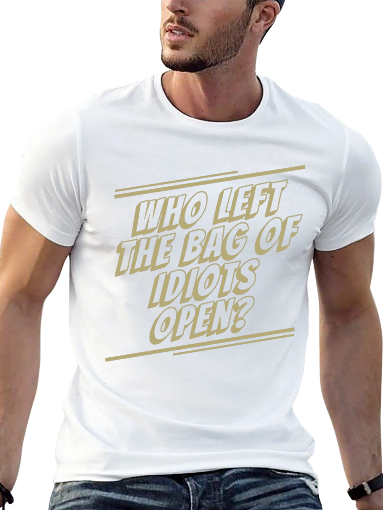 Humorous Graphic T-Shirt - Bag of Idiots