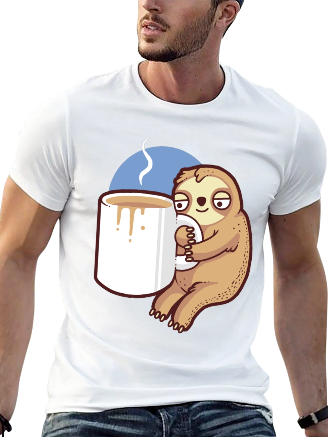 Sloth Coffee Lover T-Shirt - Relaxed Fit