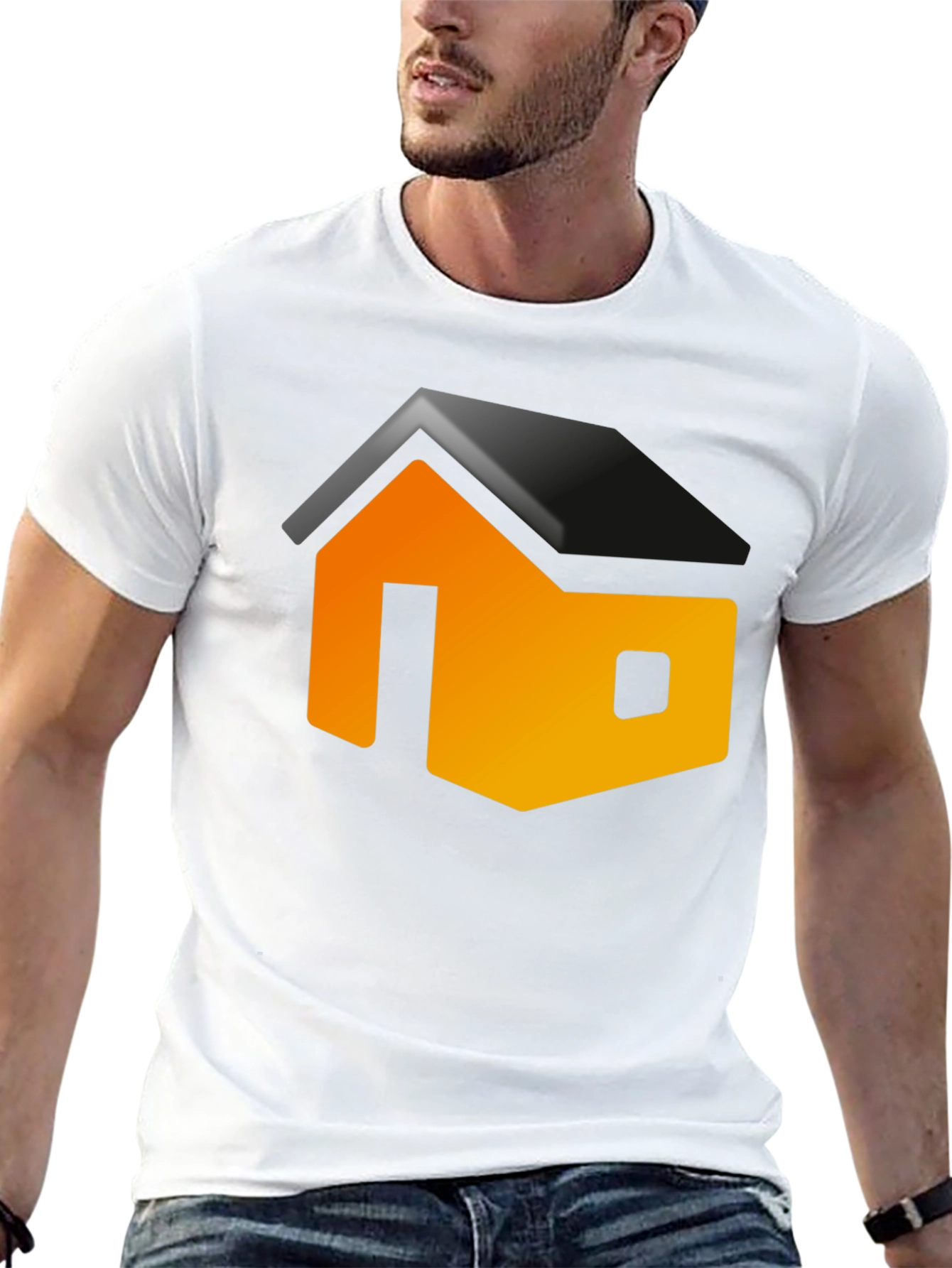 Modern House Graphic T-Shirt - Black