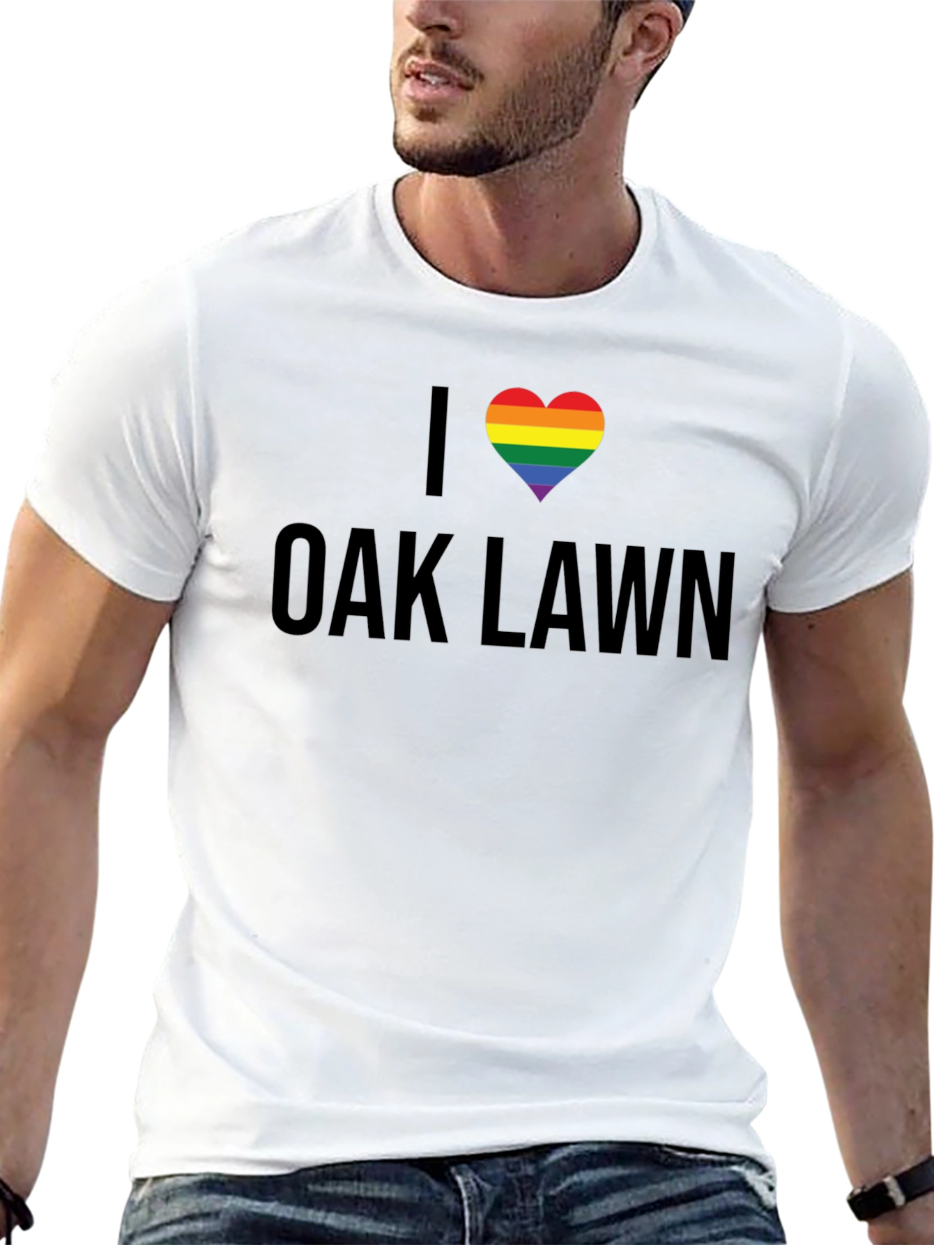 I Love Oak Lawn Rainbow Heart T-Shirt