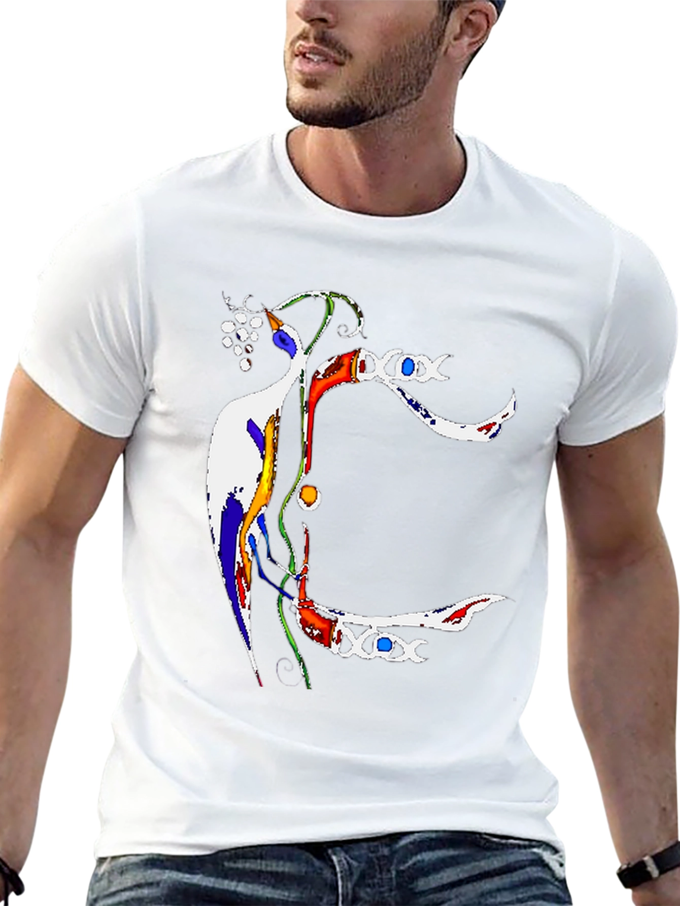 Abstract Art Print Black T-Shirt