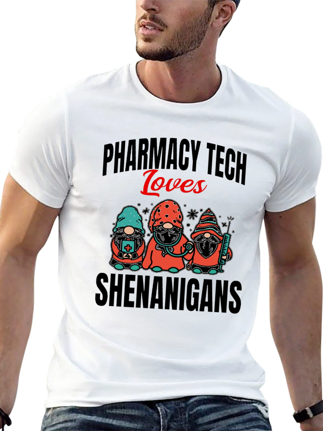 Pharmacy Tech Loves Shenanigans Graphic T-Shirt