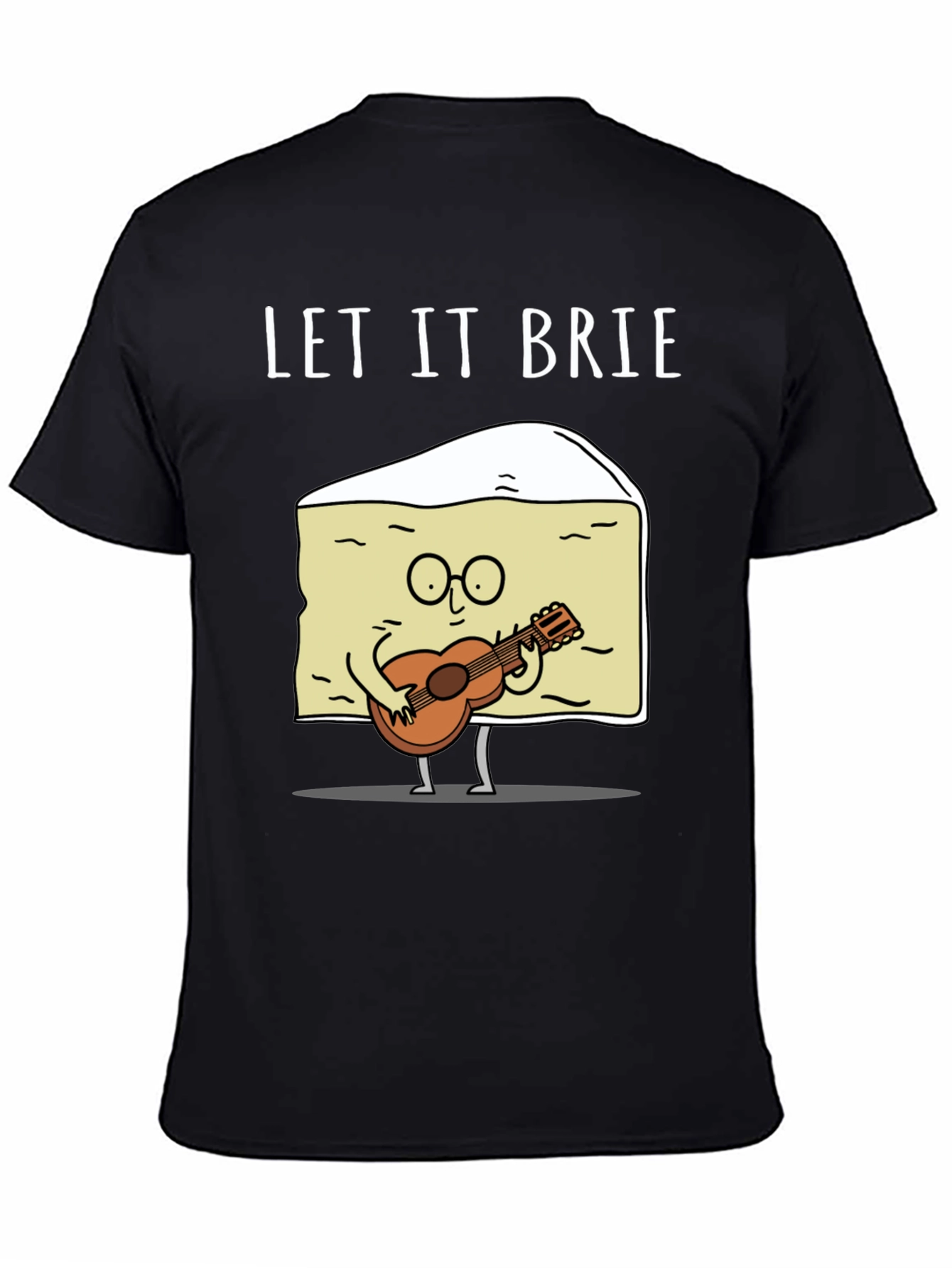 Let It Brie Funny Cheese Guitar T-Shirt