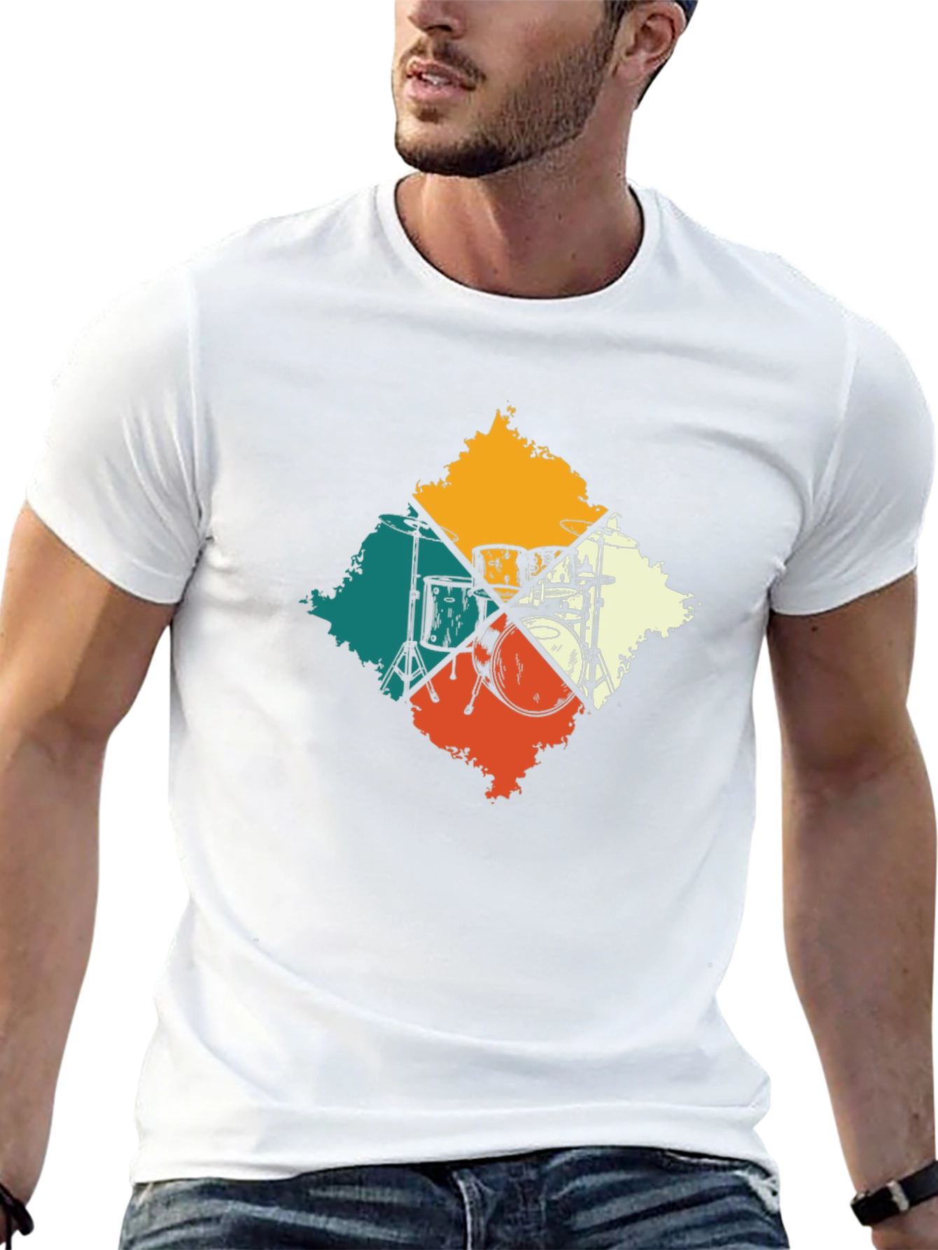 Retro Drum Set T-Shirt: Musicians Style