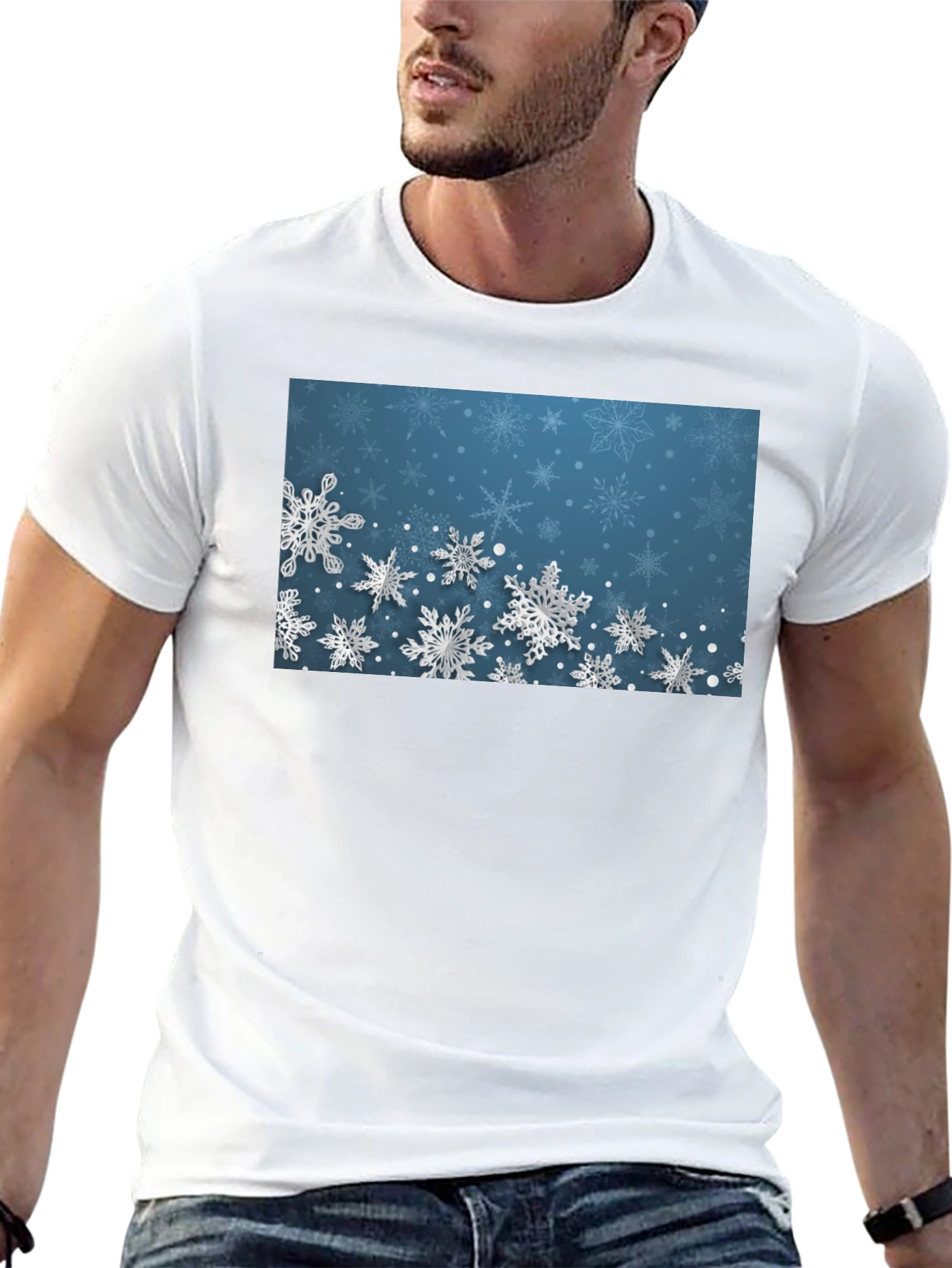 Snowflake Graphic Black T-Shirt