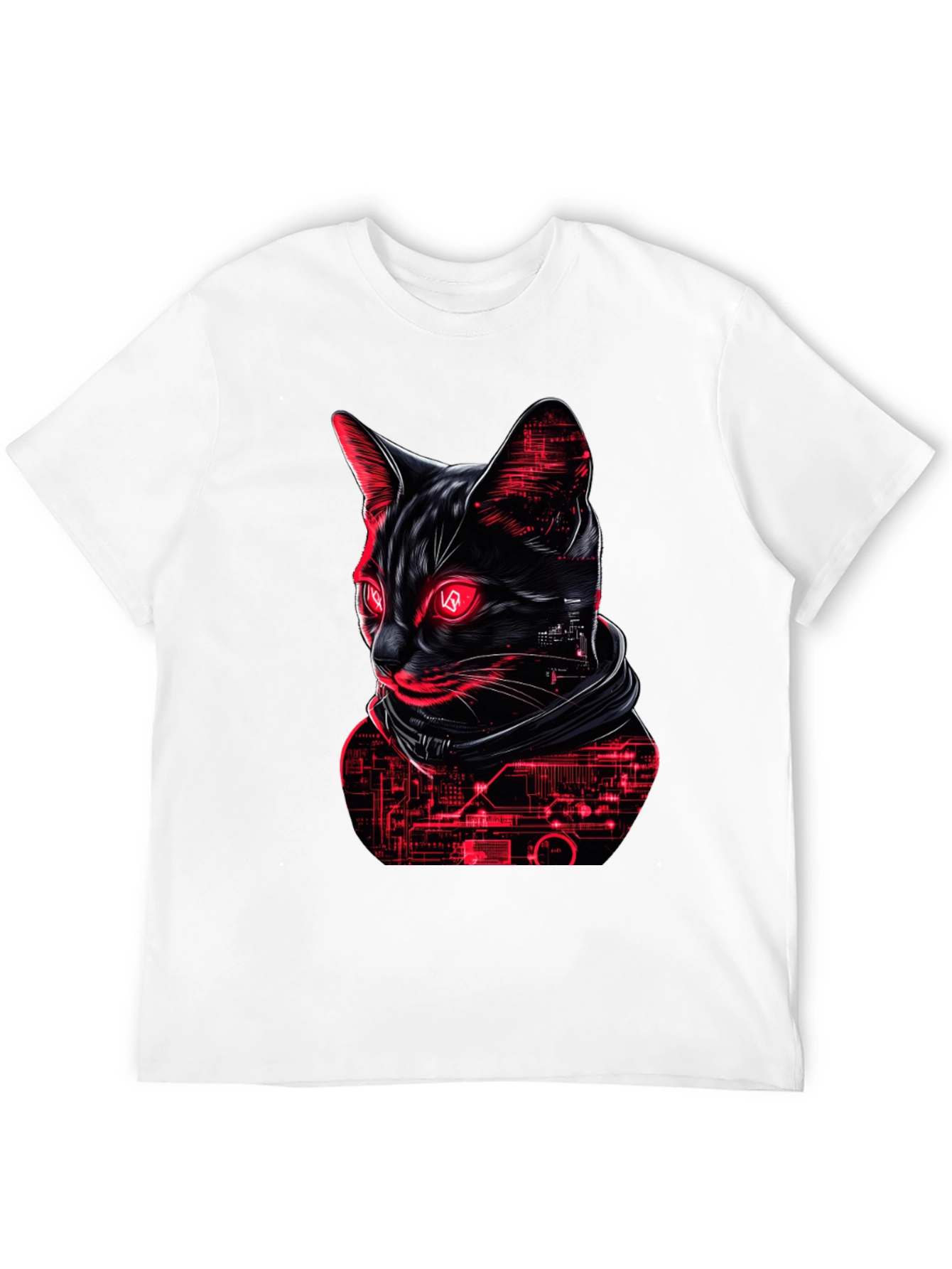 Cyberpunk Cat T-Shirt - Futuristic Graphic Tee