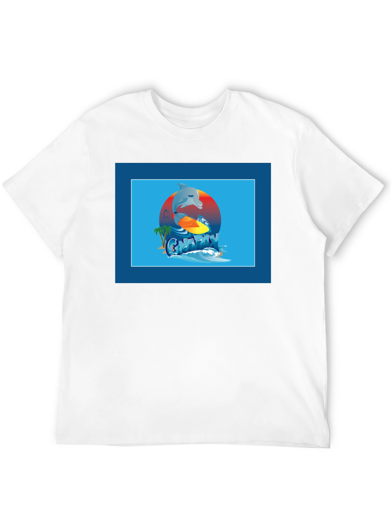 Surfing Dolphin Graphic Tee - Black