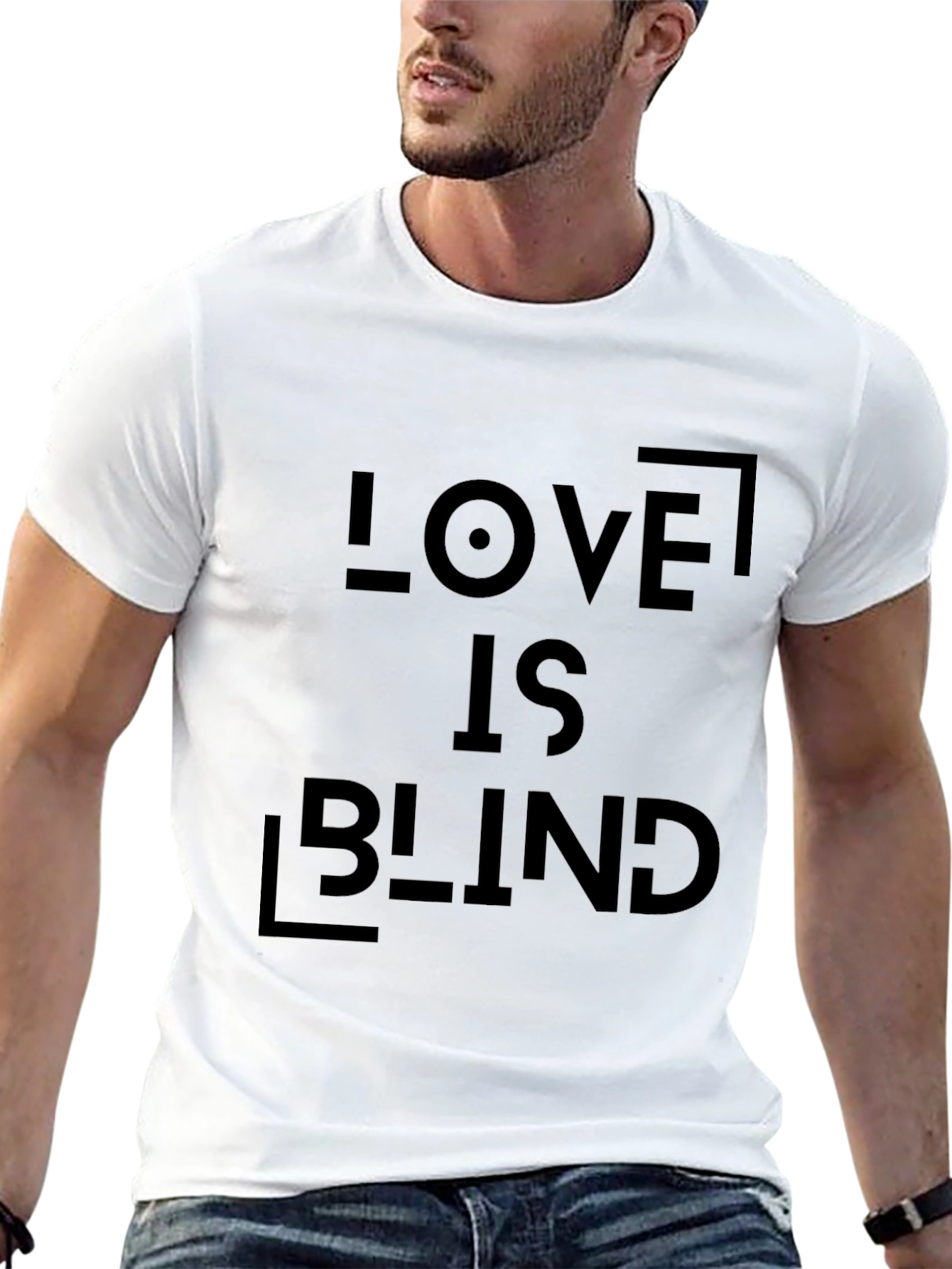 Love is Blind Graphic Tee - Black Casual T-Shirt