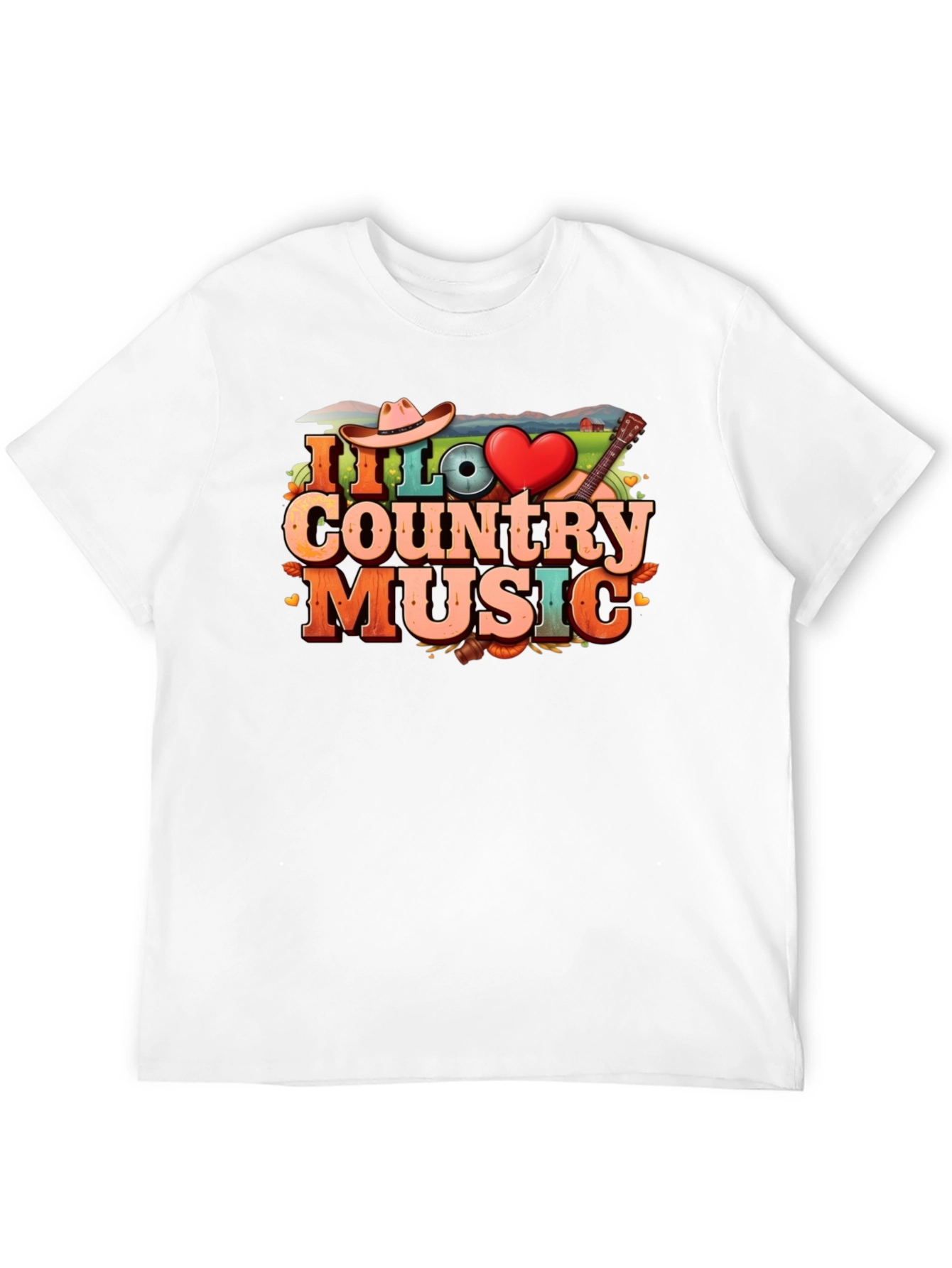 I Love Country Music Black T-Shirt