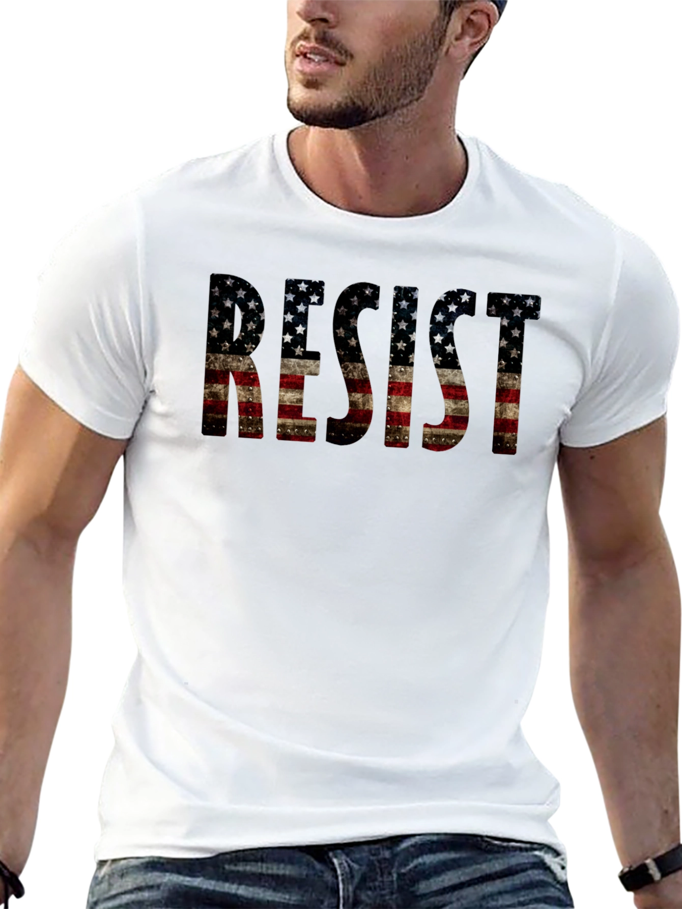 Resist American Flag Graphic T-Shirt