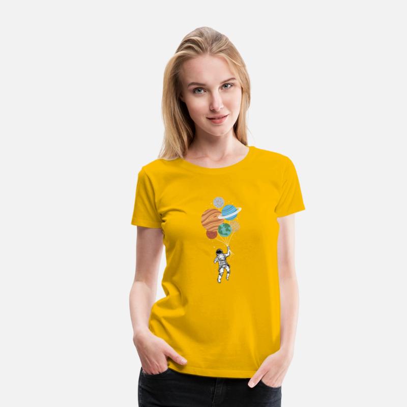 Astronaut Holding Planet Balloons Solar System Spa