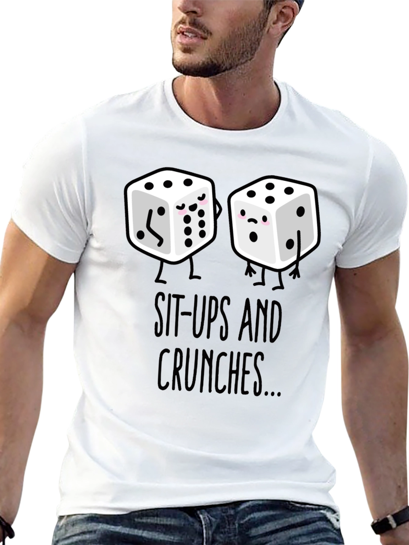 Sit-Ups & Crunches Dice Graphic Tee - Black