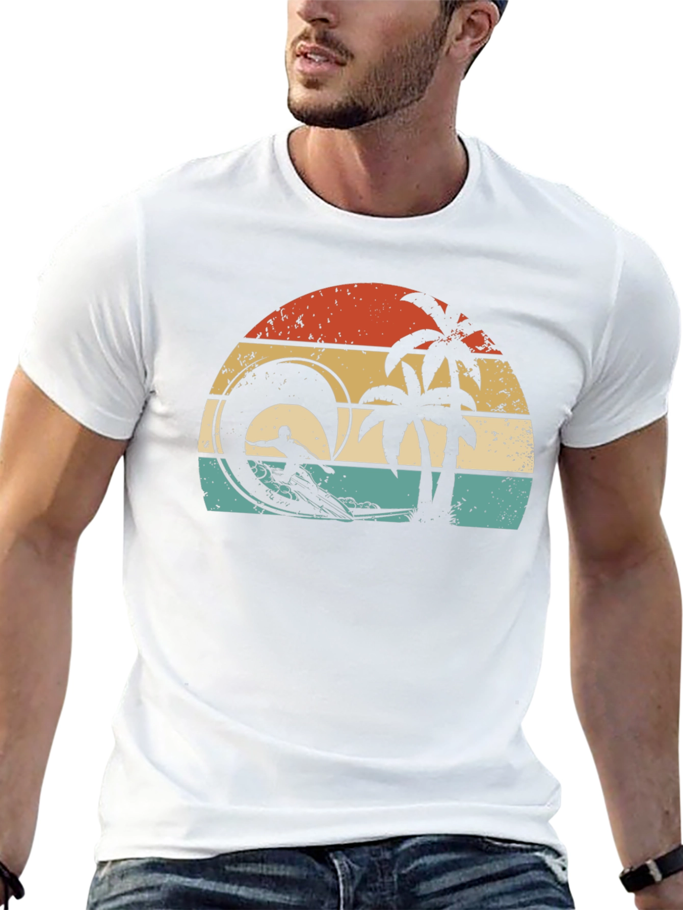Retro Sunset Surfer T-Shirt