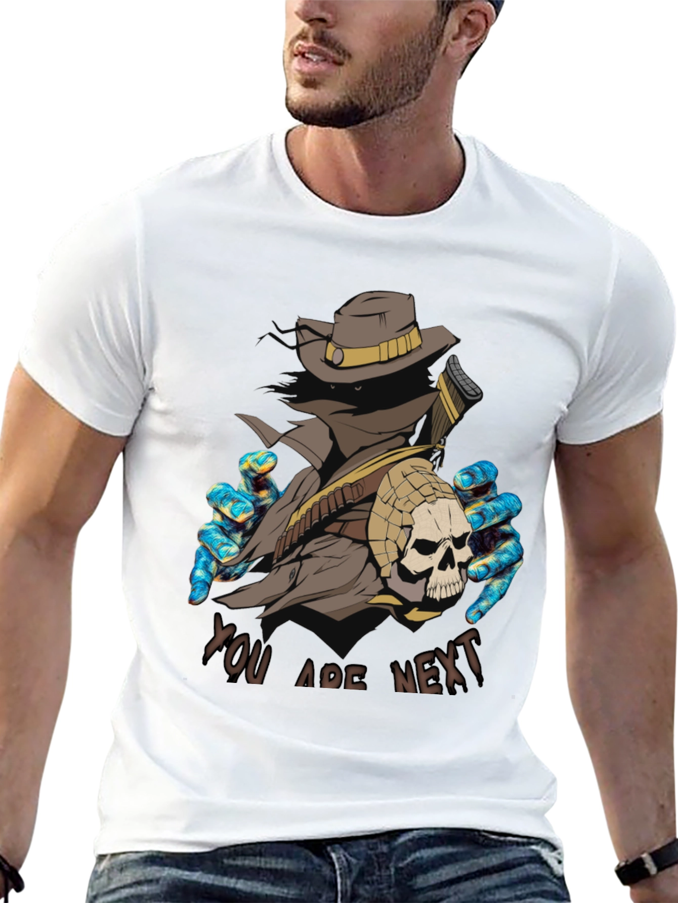 You Are Next Graphic Tee - Black Crewneck Shirt