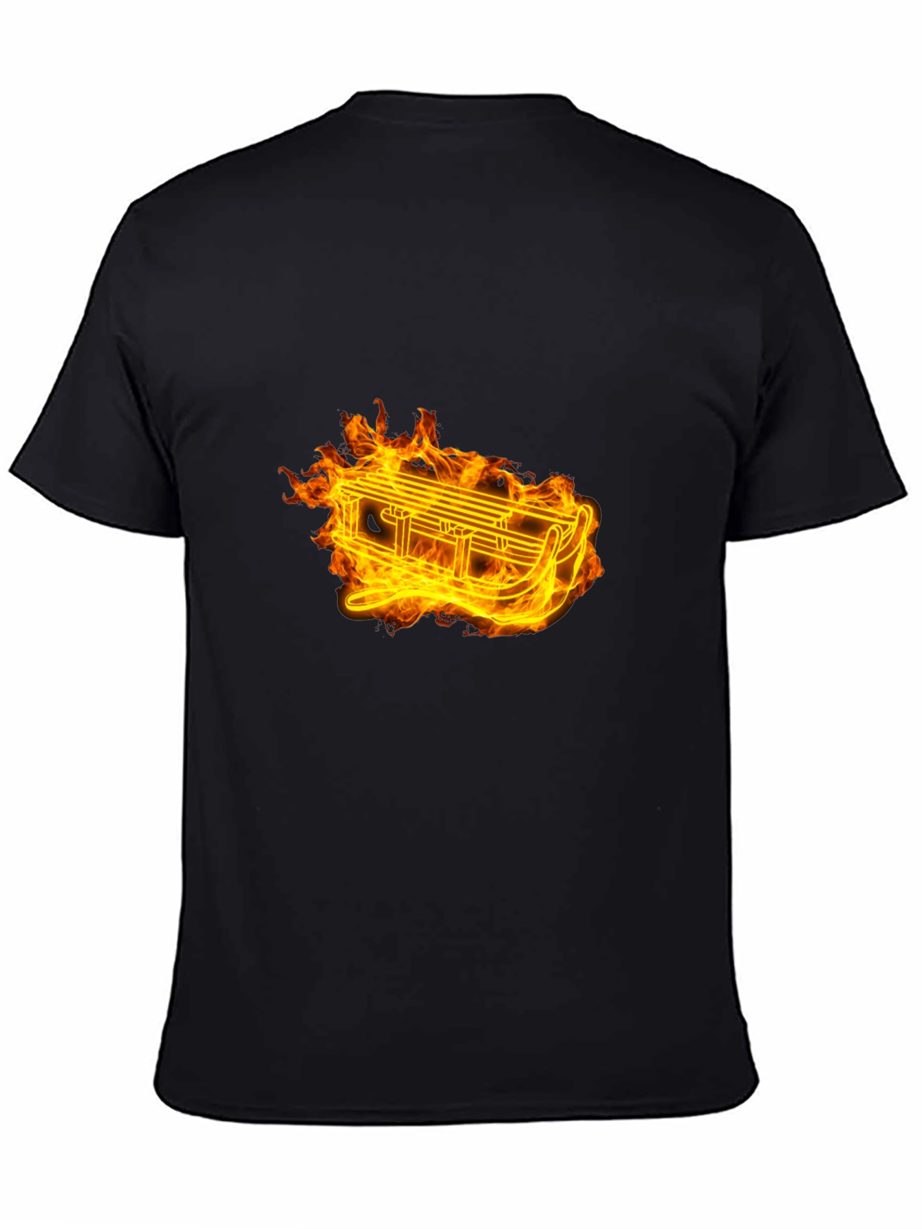 Fiery Sled Graphic Tee - Black Cotton Comfort