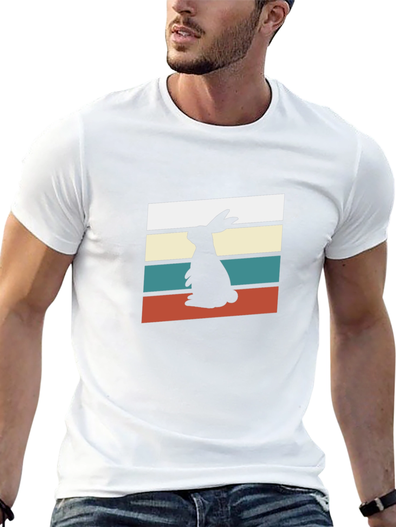 Retro Rabbit Silhouette T-Shirt