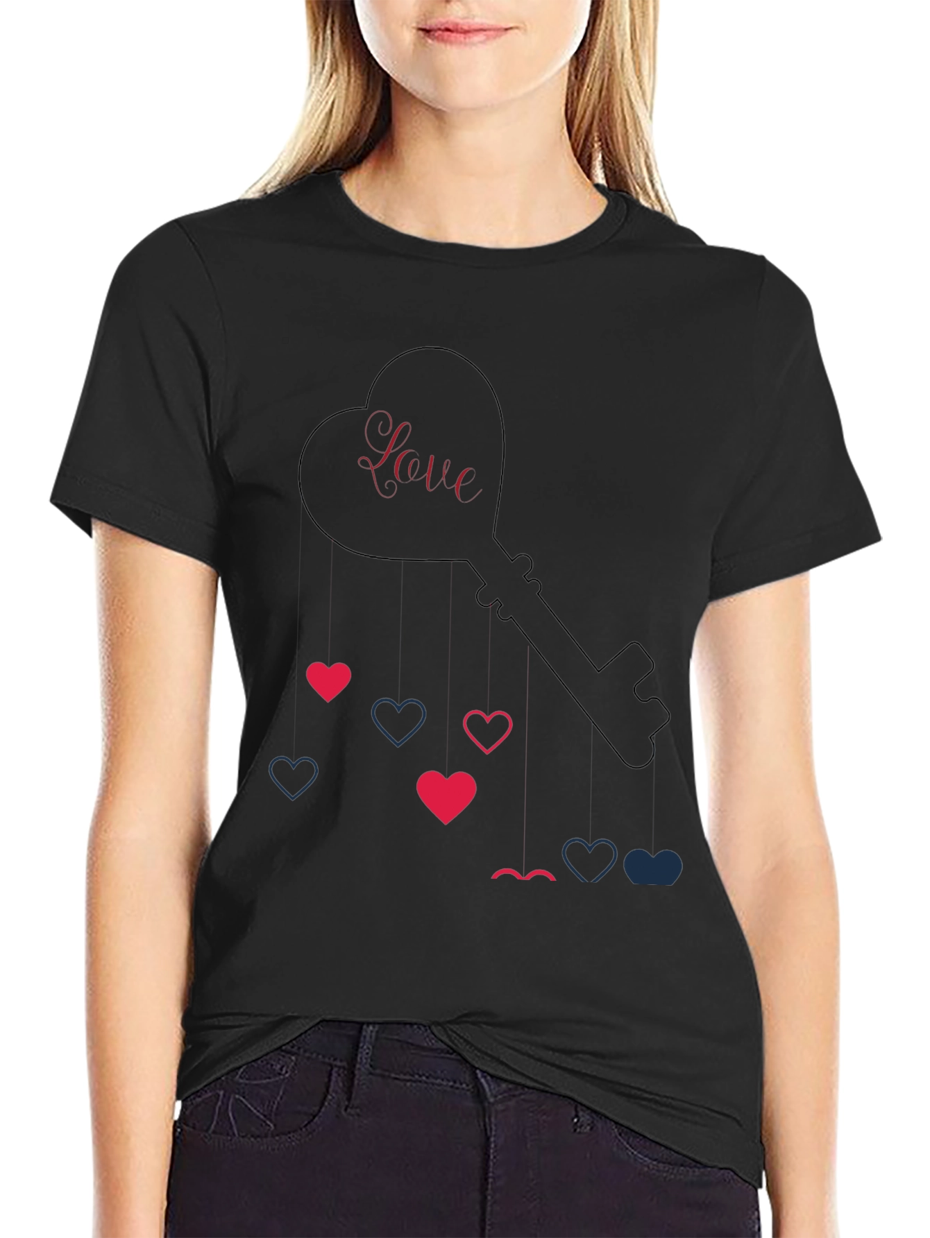 Love Key Heart Graphic Tee - Trendy Casual Shirt