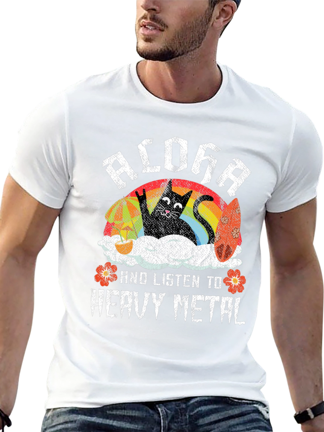 Aloha Heavy Metal Cat T-Shirt