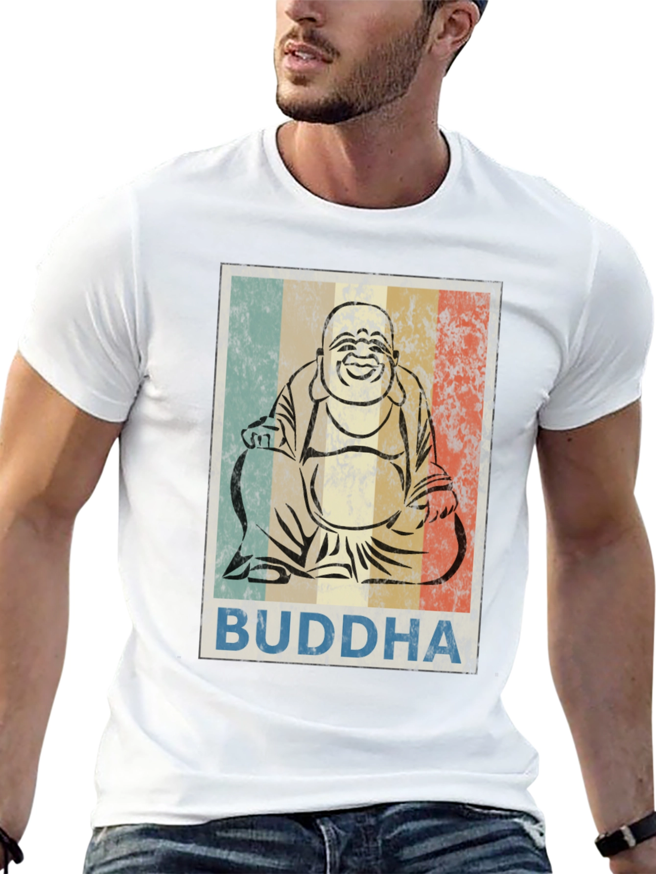 Retro Buddha Graphic T-Shirt - Unisex Crew Neck